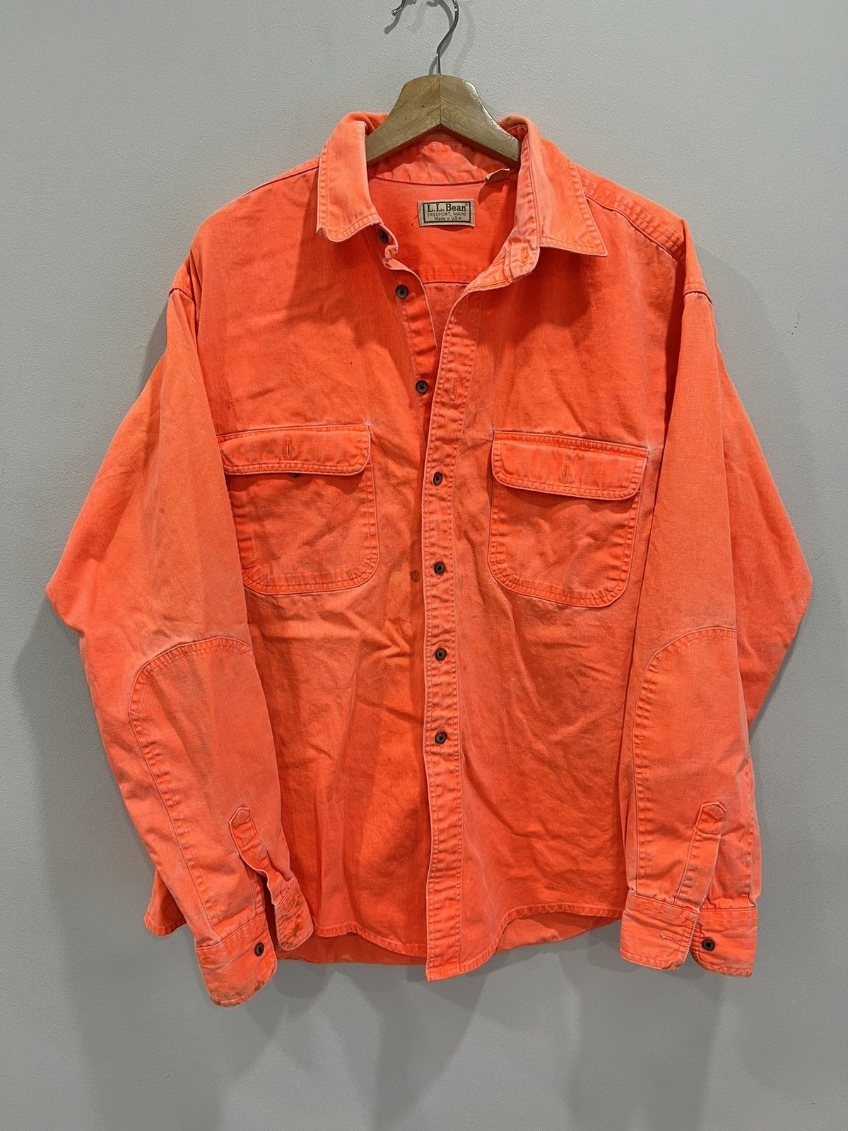 L.L. Bean Vintage LL Bean Button Up Shirt neon orange Size US XL / EU 56 / 4 - 1 Thumbnail