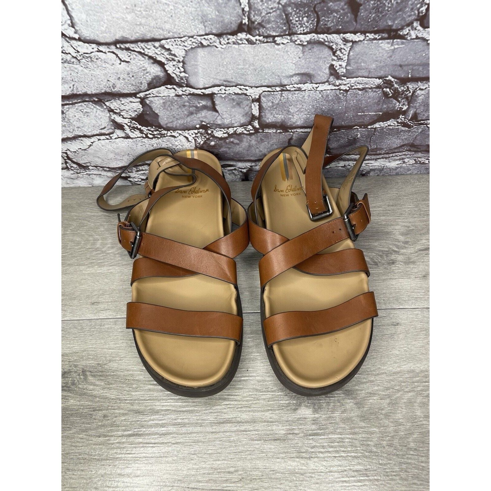 Sam Edelman Sam Edelman Eleanora Brown Leather Lug Sole Strap Sandals Wo Size US 11 / IT 41 - 11 Thumbnail