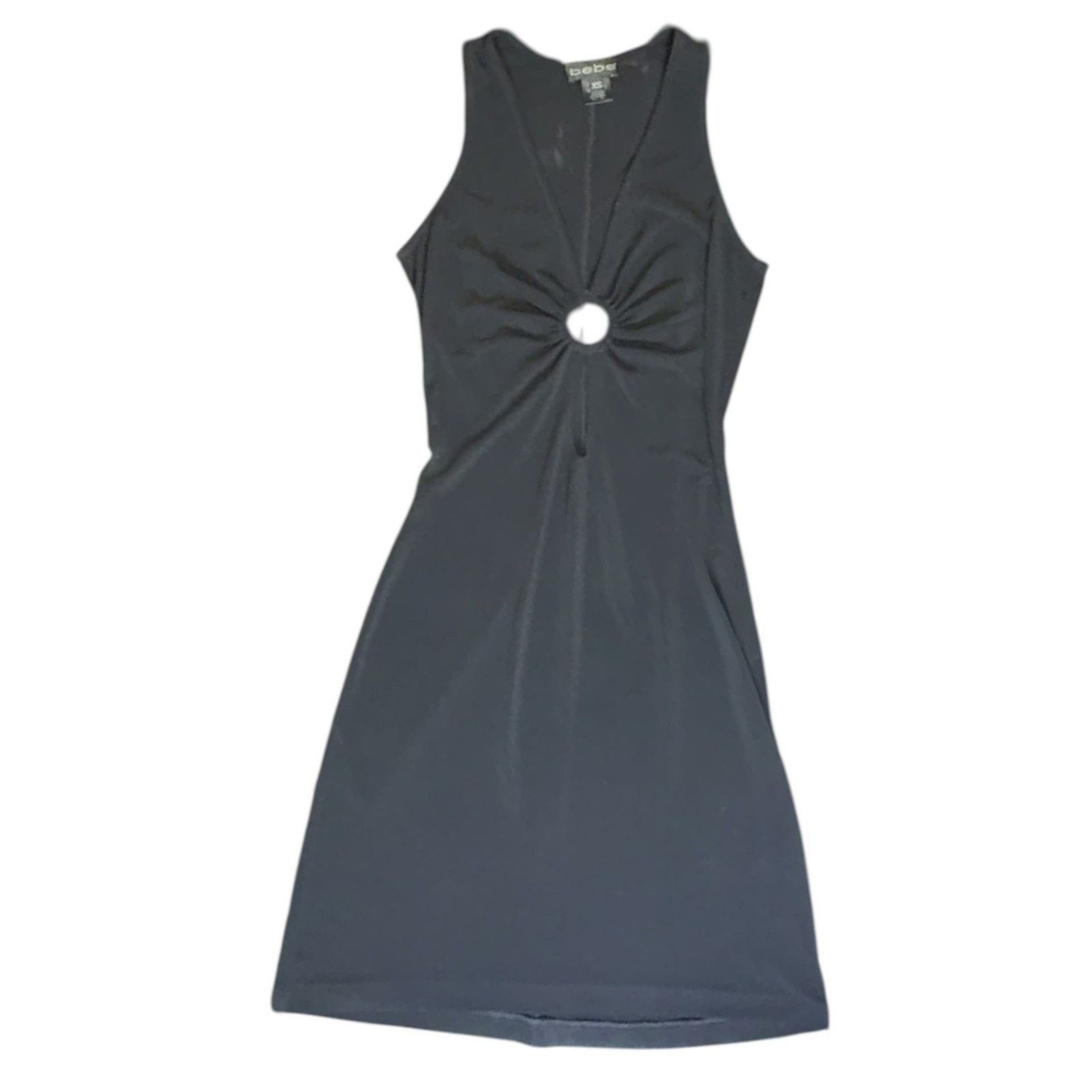 Bebe Bebe Black O-Ring Cutout Mini Dress, Y2K Bodycon - Size XS Size XS / US 0-2 / IT 36-38 - 1 Thumbnail