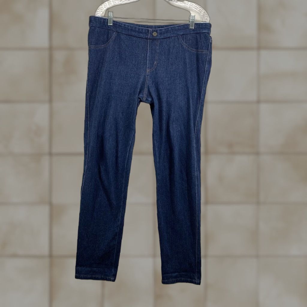 Vintage Focus Lifestyle Jeans Womens Large Blue Dark Wash Straight Leg Mid Rise Stretch Size 36" / US 14 / IT 50 - 1 Thumbnail