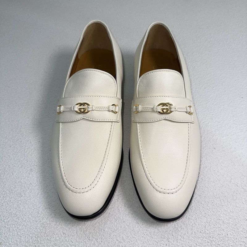 Gucci Gucci Stylish White Leather Loafers for Men - Size US 8.5 / EU 41-42 - 2 Thumbnail