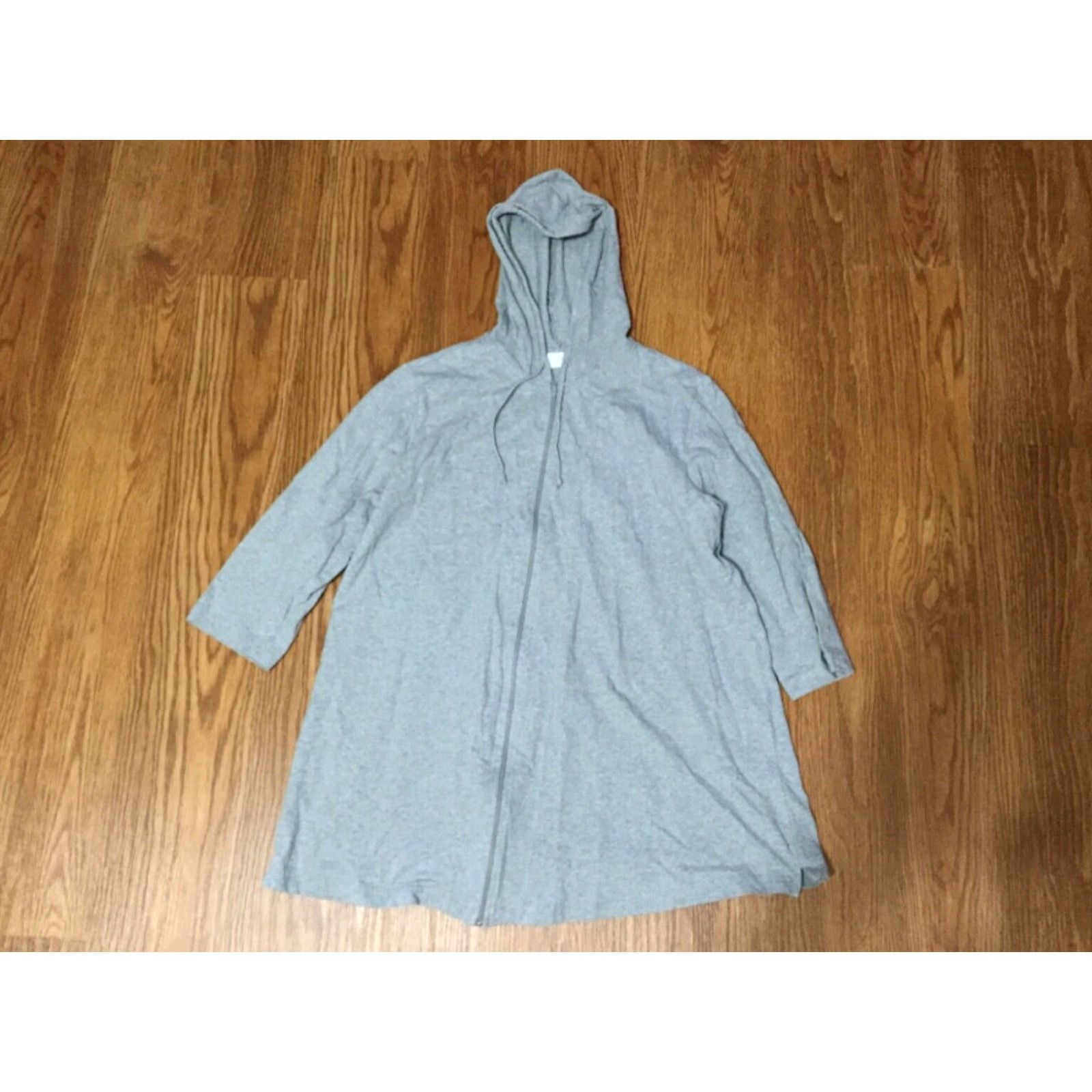 Vintage DUE TIME MATERNITY Long Sleeve Hooded Jacket Coverup Gray Size L Womens Size L / US 10 / IT 46 - 2 Thumbnail
