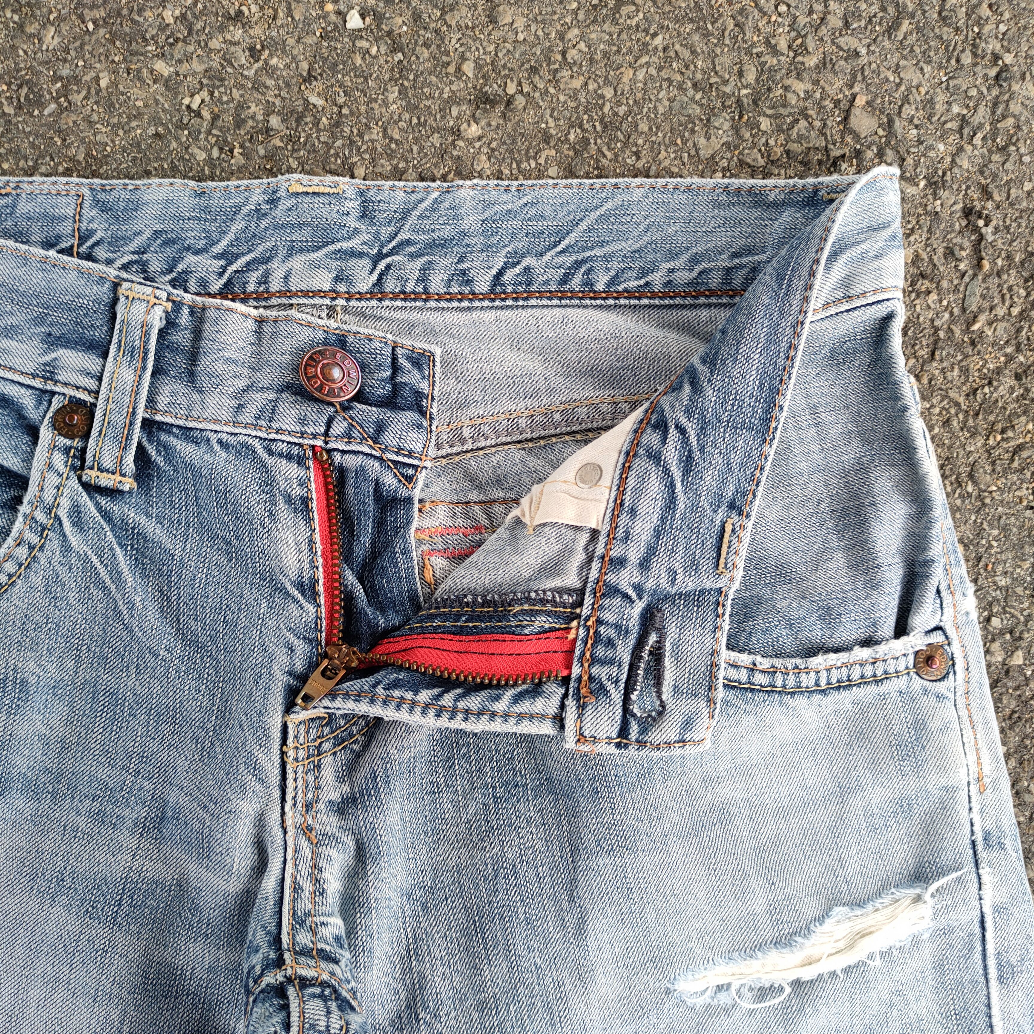 Edwin FLARE VINTAGE EDWIN FADED RIPPED JEANS DENIM PANTS Size US 30 / EU 46 - 6 Thumbnail