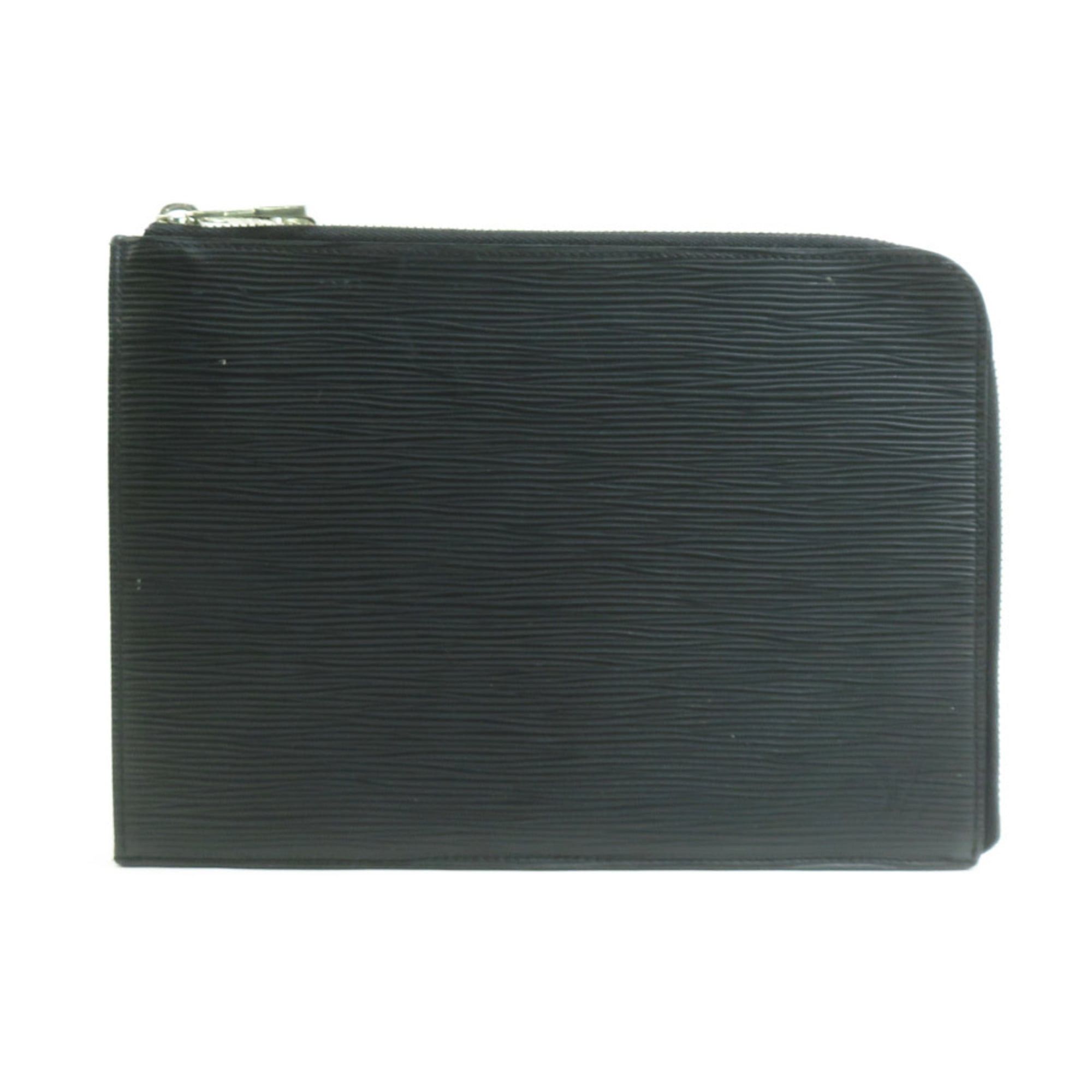 Louis Vuitton Louis Vuitton Epi Leather Clutch Bag in Black and Silver (Men's) e61361g Size ONE SIZE - 1 Thumbnail