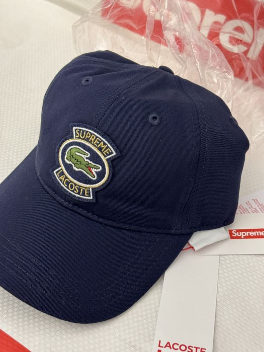 Supreme Supreme LACOSTE Twill 6-Panel Navy hat cap | Grailed