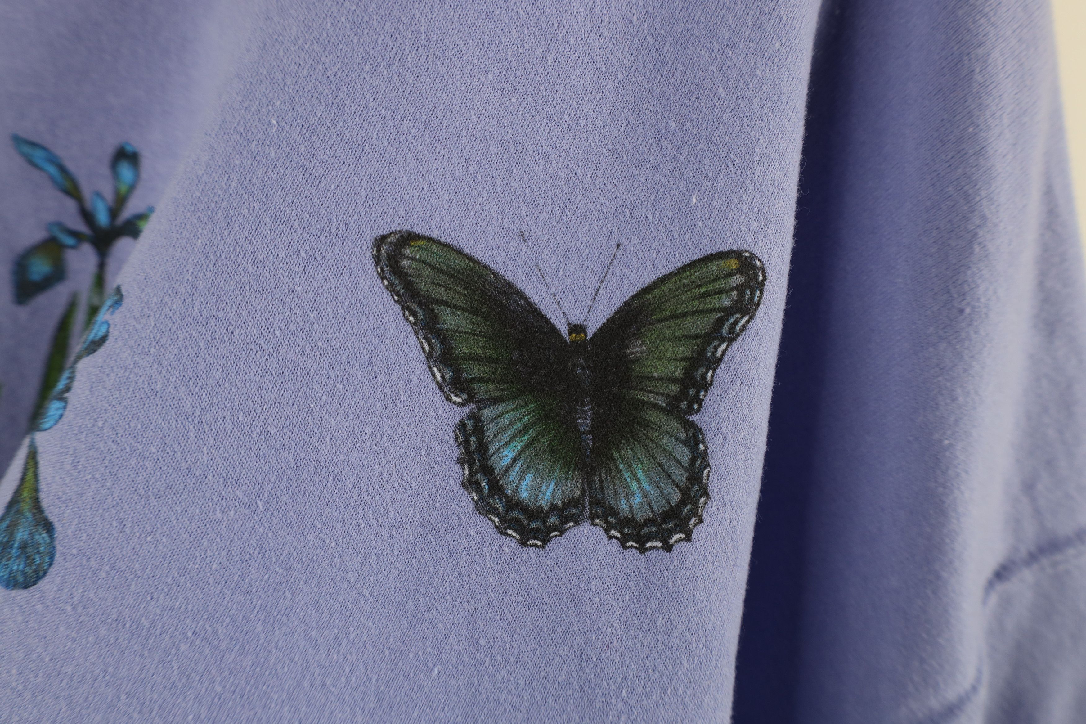 Vintage Vintage 90s Streetwear Nature Flower Butterfly Sweatshirt Size XXL / US 16-18 / IT 52-54 - 4 Thumbnail