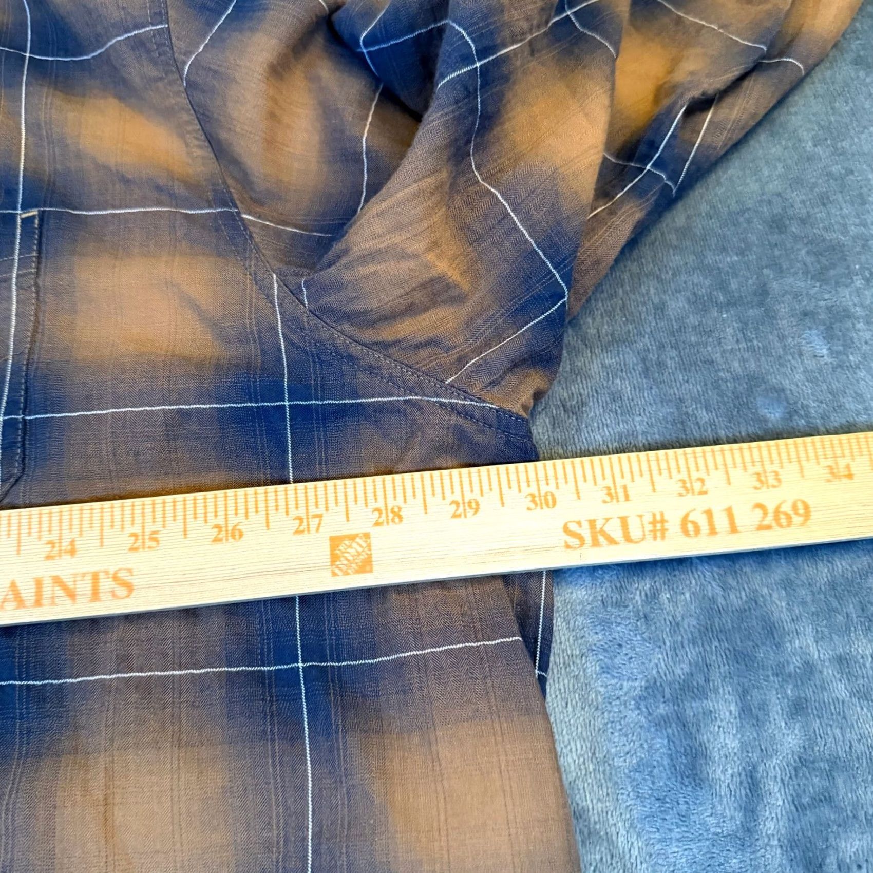 Vintage ROWM Shirt Button-Down Plaid Long Sleeve 4XT Brown Navy Blue Big & Tall NWT Mens Size US XXL / EU 58 / 5 - 7 Thumbnail