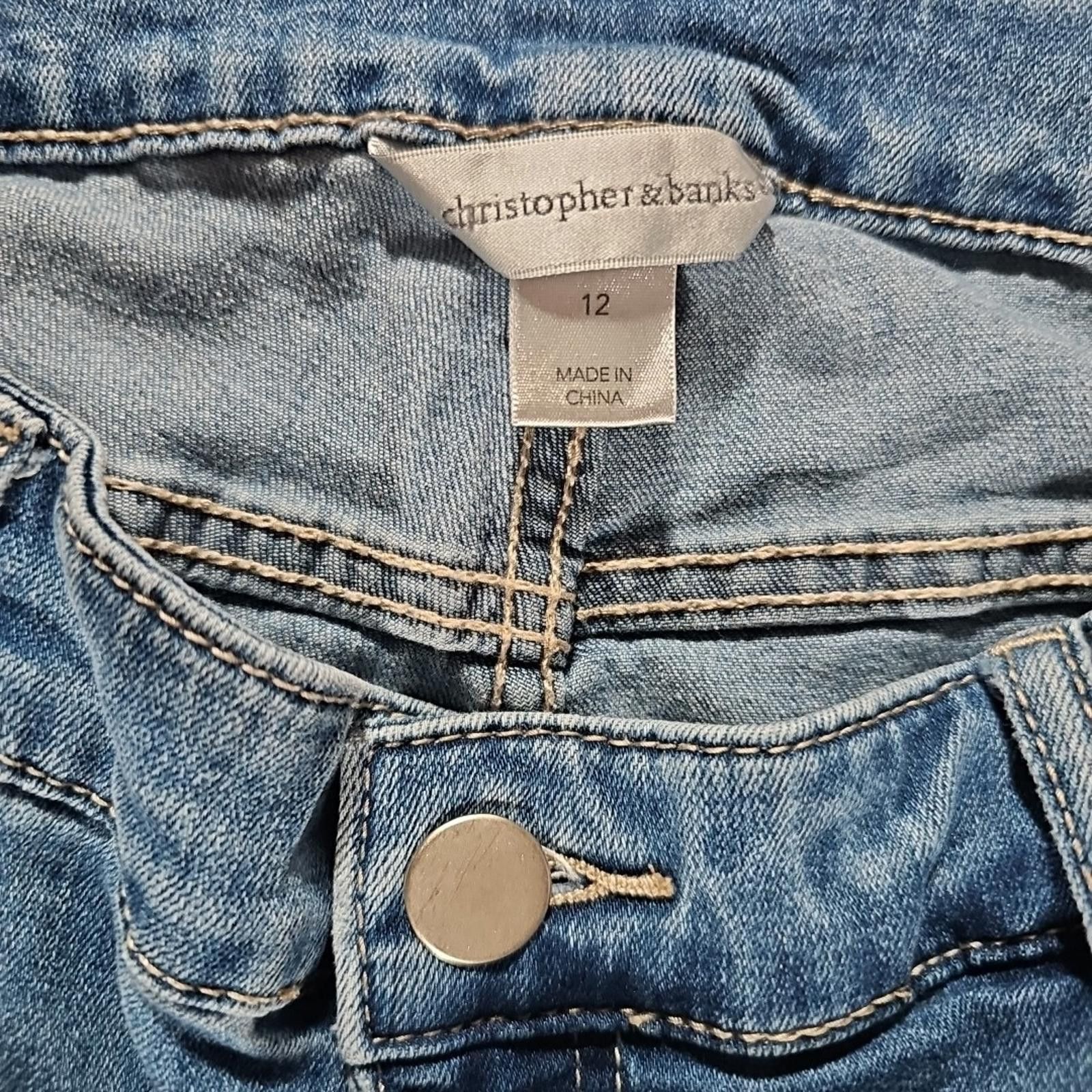 Other Christopher Banks Sz 12 Embroidered Floral Jeans Size 34" / US 12 / IT 48 - 3 Thumbnail