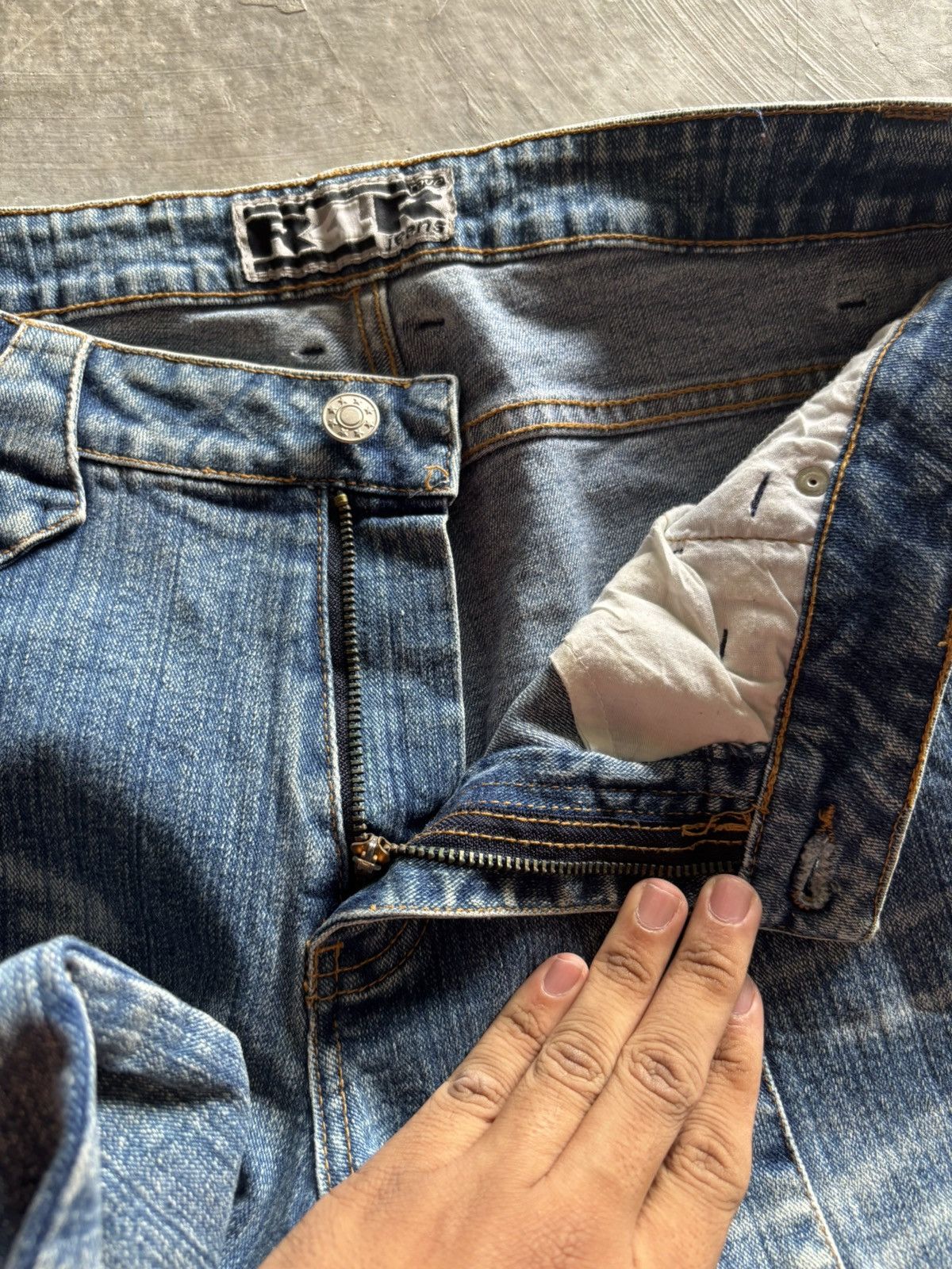 20471120 × Hysteric Glamour × Japanese Brand flare y2k R4R jeans rave style bootcut panelled cyber Size US 31 - 4 Thumbnail