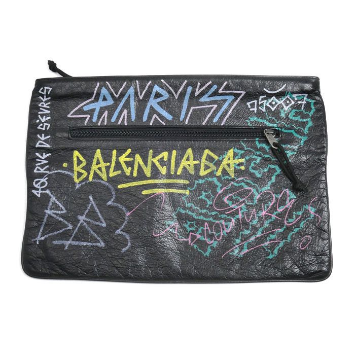 Balenciaga Balenciaga Balenciaga Graffiti Explorer Leather Clutch Bag Leather Clutch Bag 535334 DUTY FREE for USA Size ONE SIZE - 1 Thumbnail