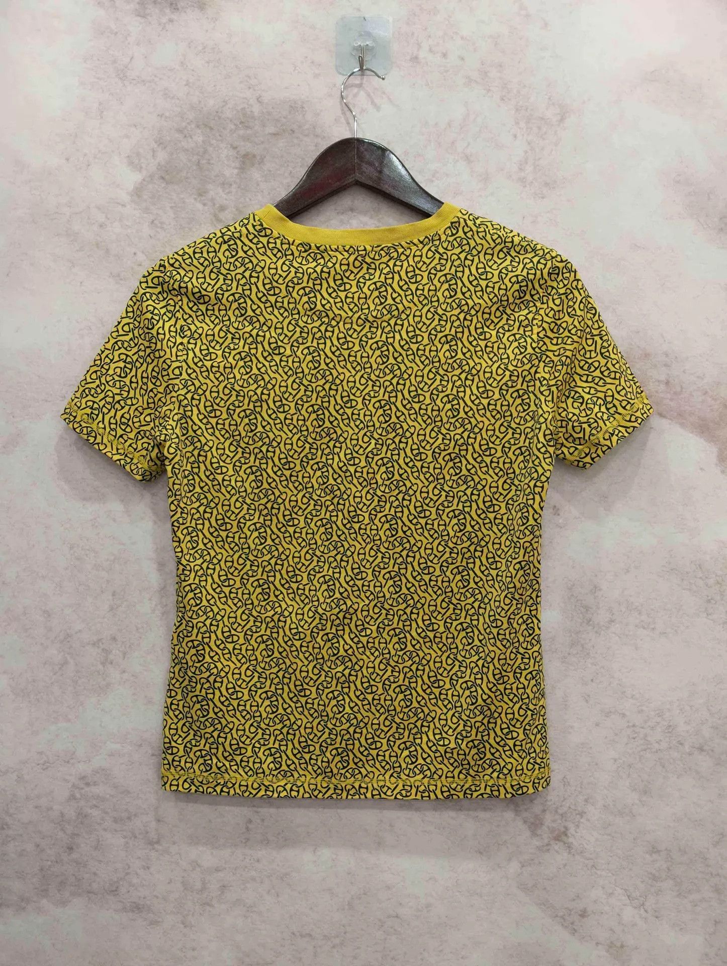 Hermes Hermes Yellow Allover Print Short-Sleeve Tee Women's 38 Size S / US 4 / IT 40 - 2 Thumbnail