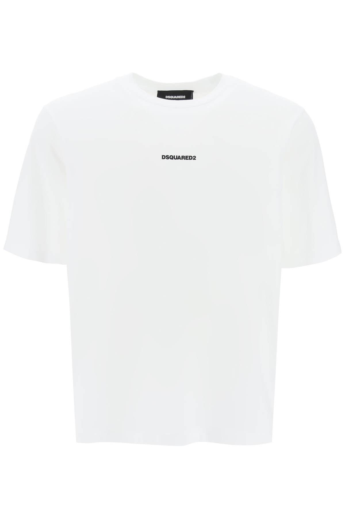 image of Dsquared2 Slouch Fit T-Shirt With Logo Print in White, Men's (Size Small)