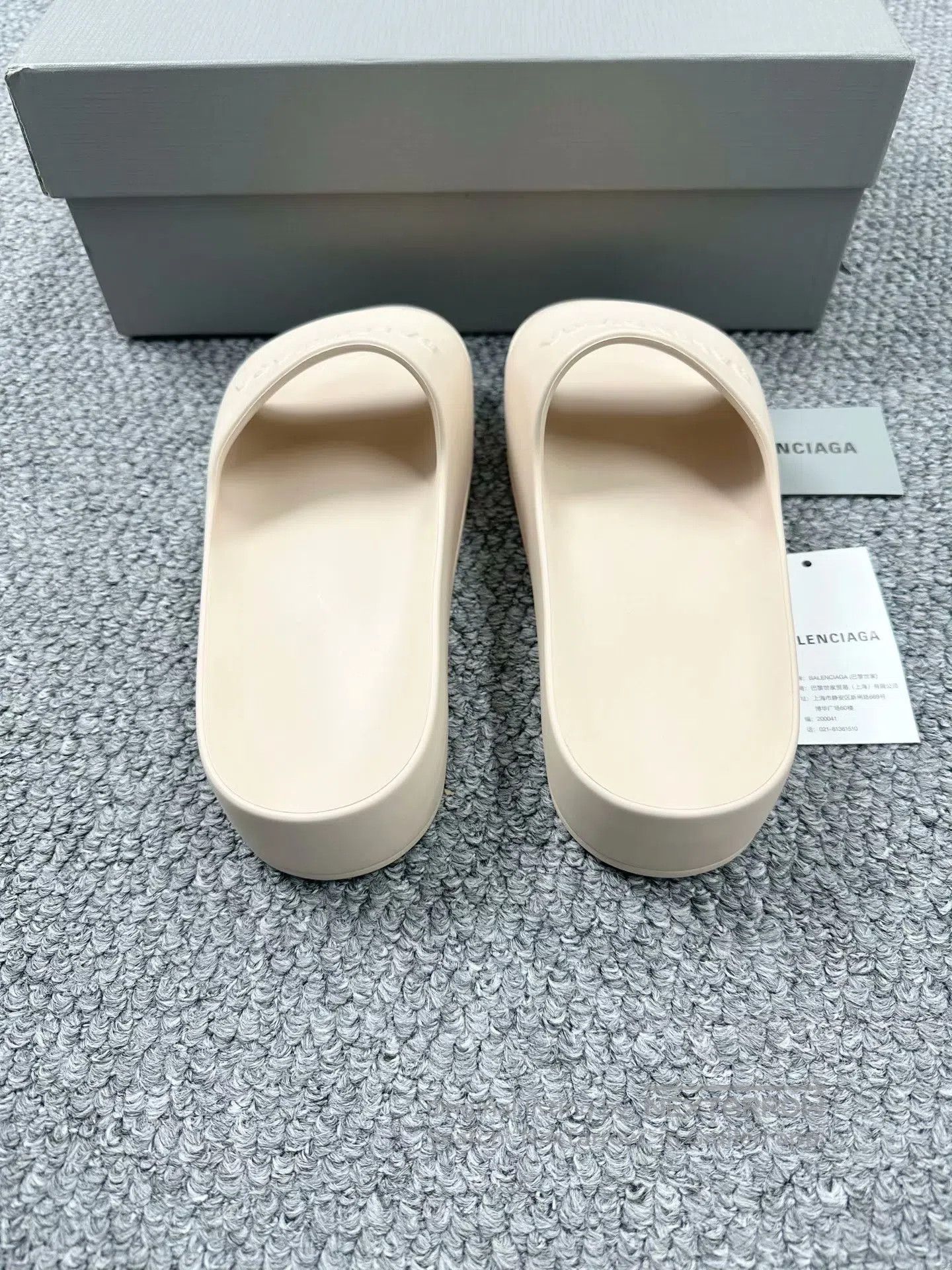 Balenciaga Balenciaga Nude Letter Logo Slippers| Size US 6 / EU 39 - 3 Thumbnail