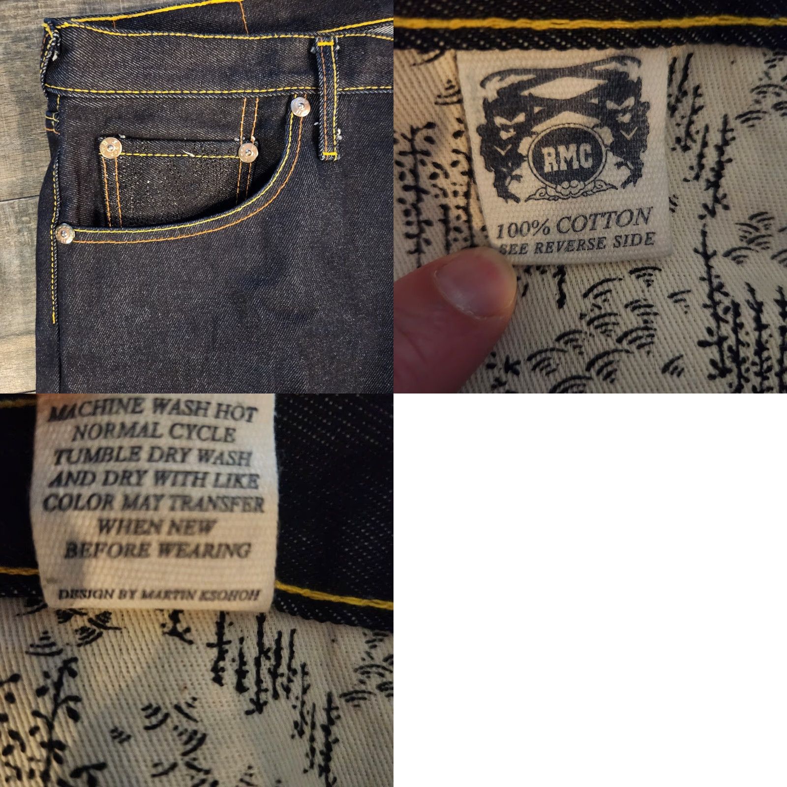 RMC Jeans VINTAGE Red Monkey Jeans Mens 38x36 Baggy Embroidered Dark Blue Wide-Leg Jeans Mens Regular 38x36 Boys? Size US 38 / EU 54 - 10 Thumbnail
