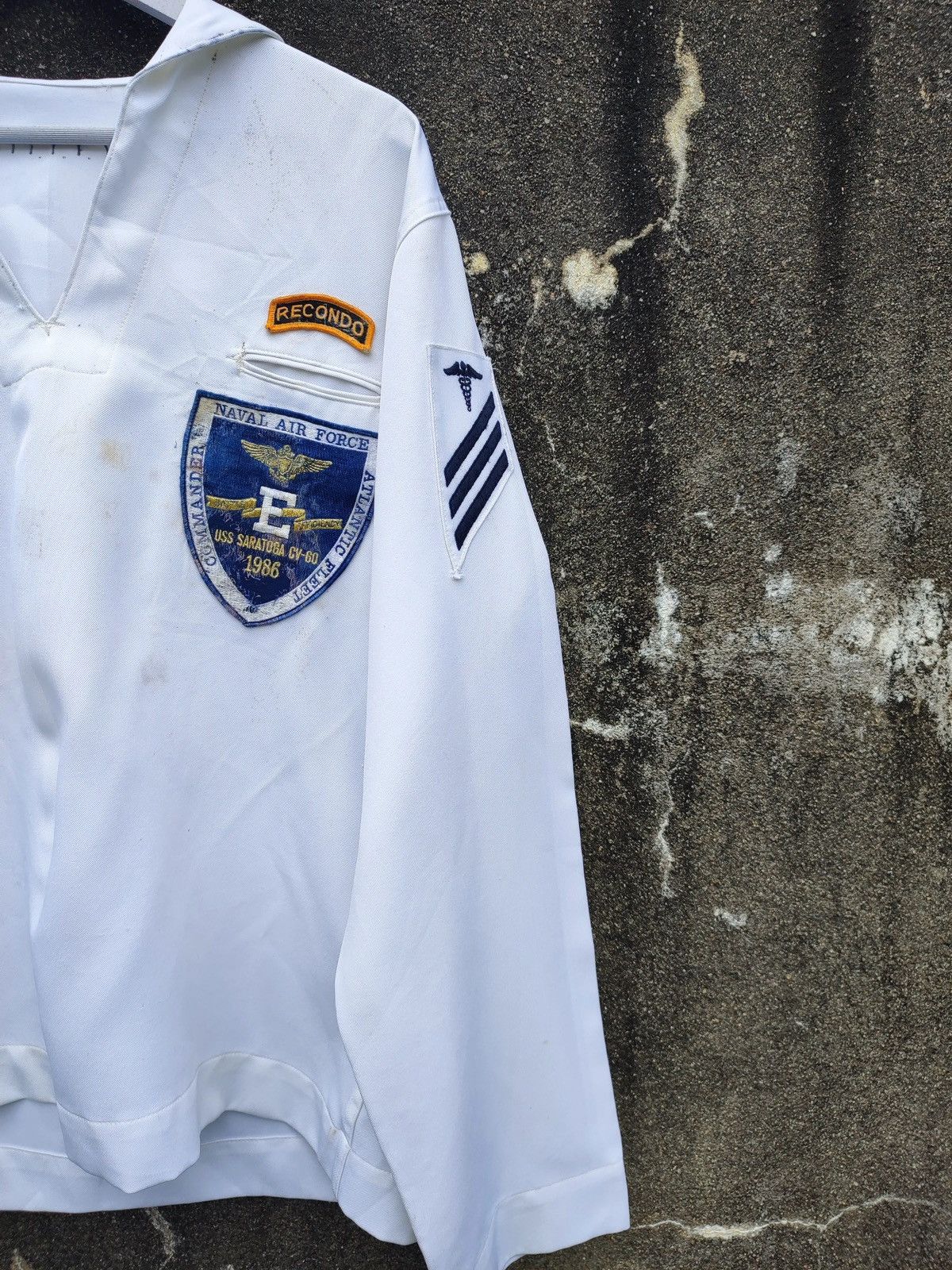 Vintage Vintage U.S. Navy White Sailor Jumper – USAF Captain Patches Size US L / EU 52-54 / 3 - 4 Thumbnail