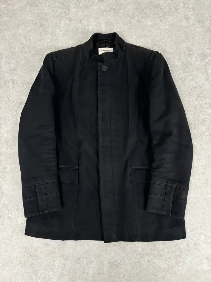 Yves Saint Laurent AW2010 Yves Saint Laurent Classy Officer Buttoned Black Long Wool Coat Size US M / EU 48-50 / 2 - 1 Thumbnail