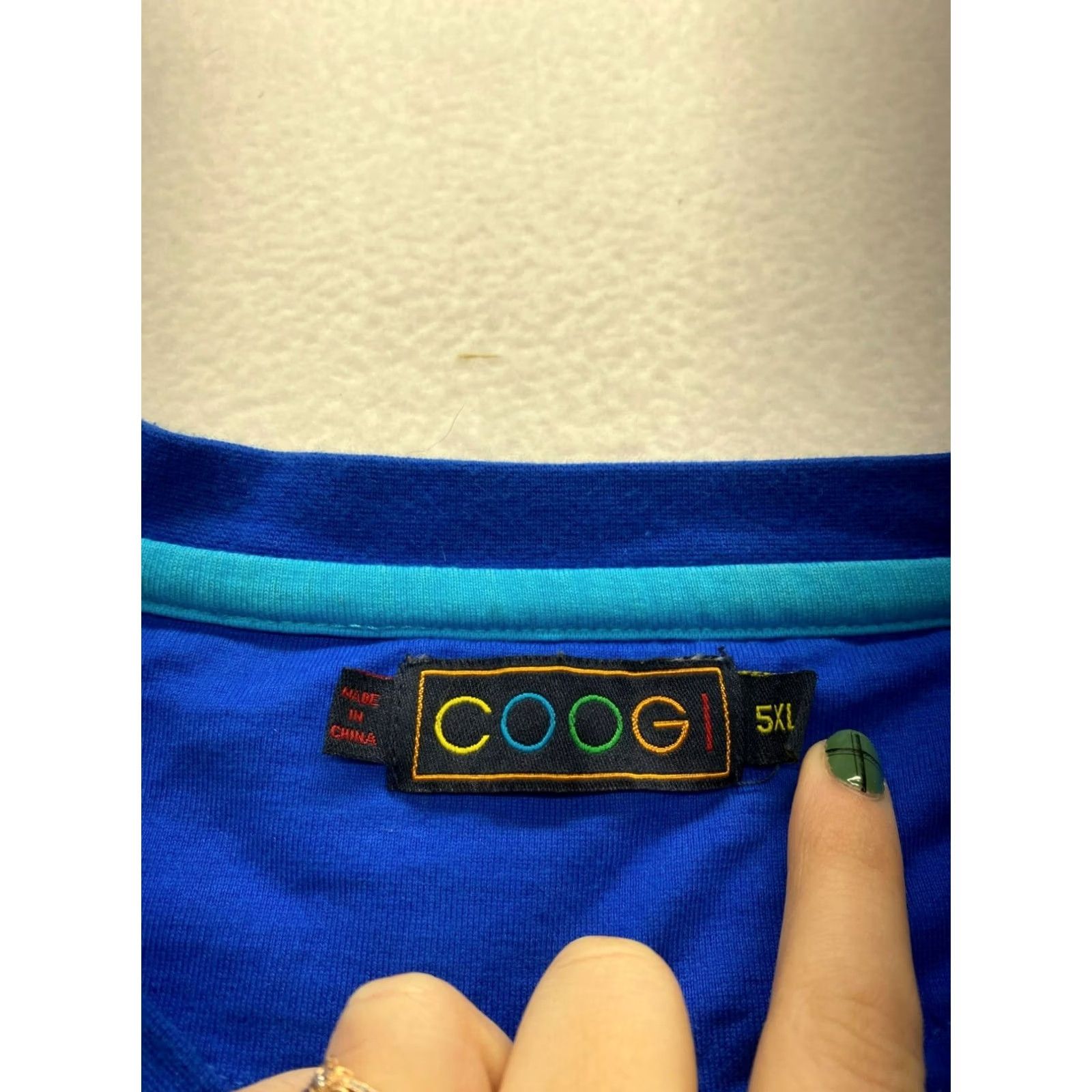 Coogi VINTAGE Men’s Coogi T-Shirt 5XL Blue 90s Embroidery Front Back 34.5” Length Mens shirt Size US XXL / EU 58 / 5 - 6 Thumbnail