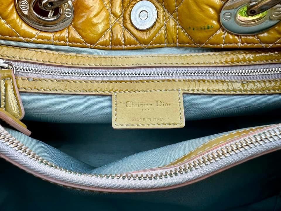 Dior Authentic Christian Dior Chain Beige Cannage Leather Bag Size ONE SIZE - 9 Thumbnail
