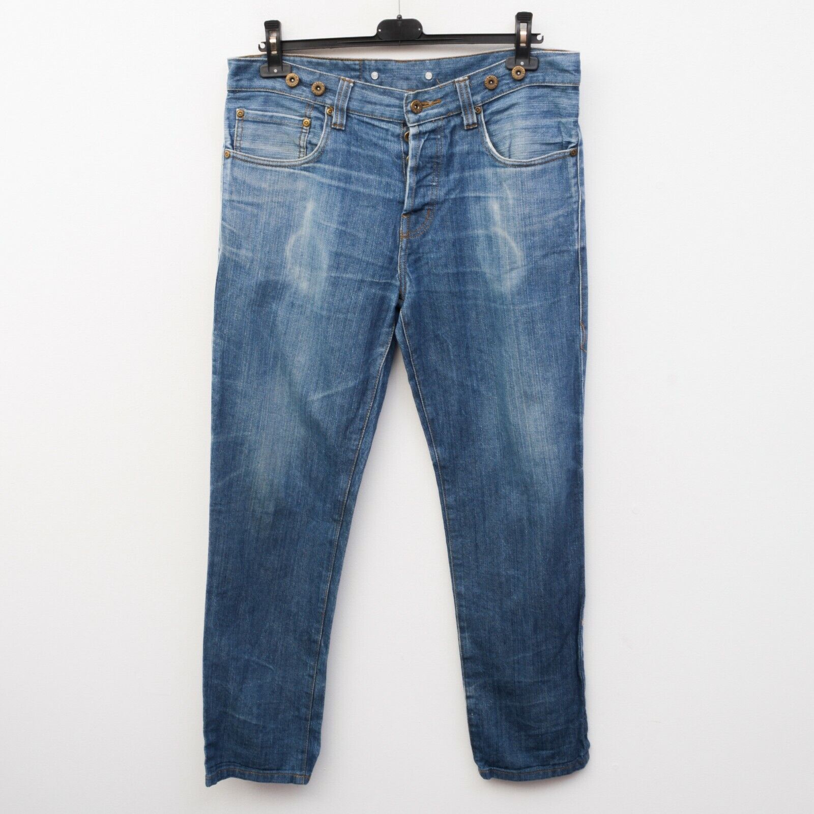 Cheap Monday 666 Cheap Unwash Men's W34 L32 Jeans Denim Suspenders button Size US 34 / EU 50 - 1 Thumbnail
