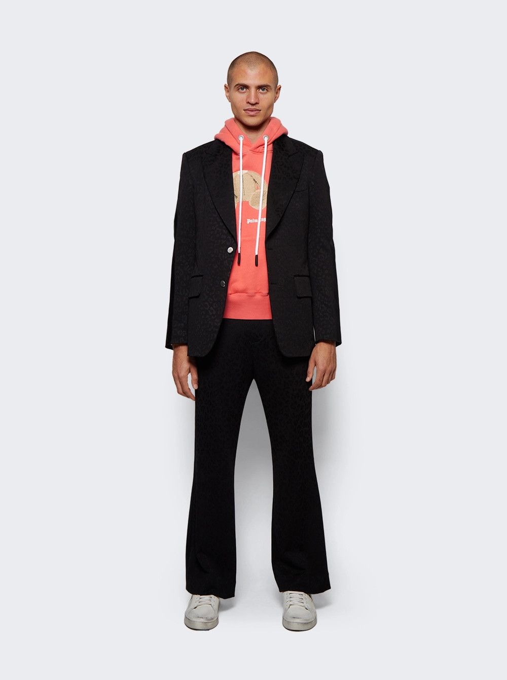Palm Angels o1mle0426 Tonal Leopard Blazer in Black Size US L / EU 52-54 / 3 - 2 Thumbnail