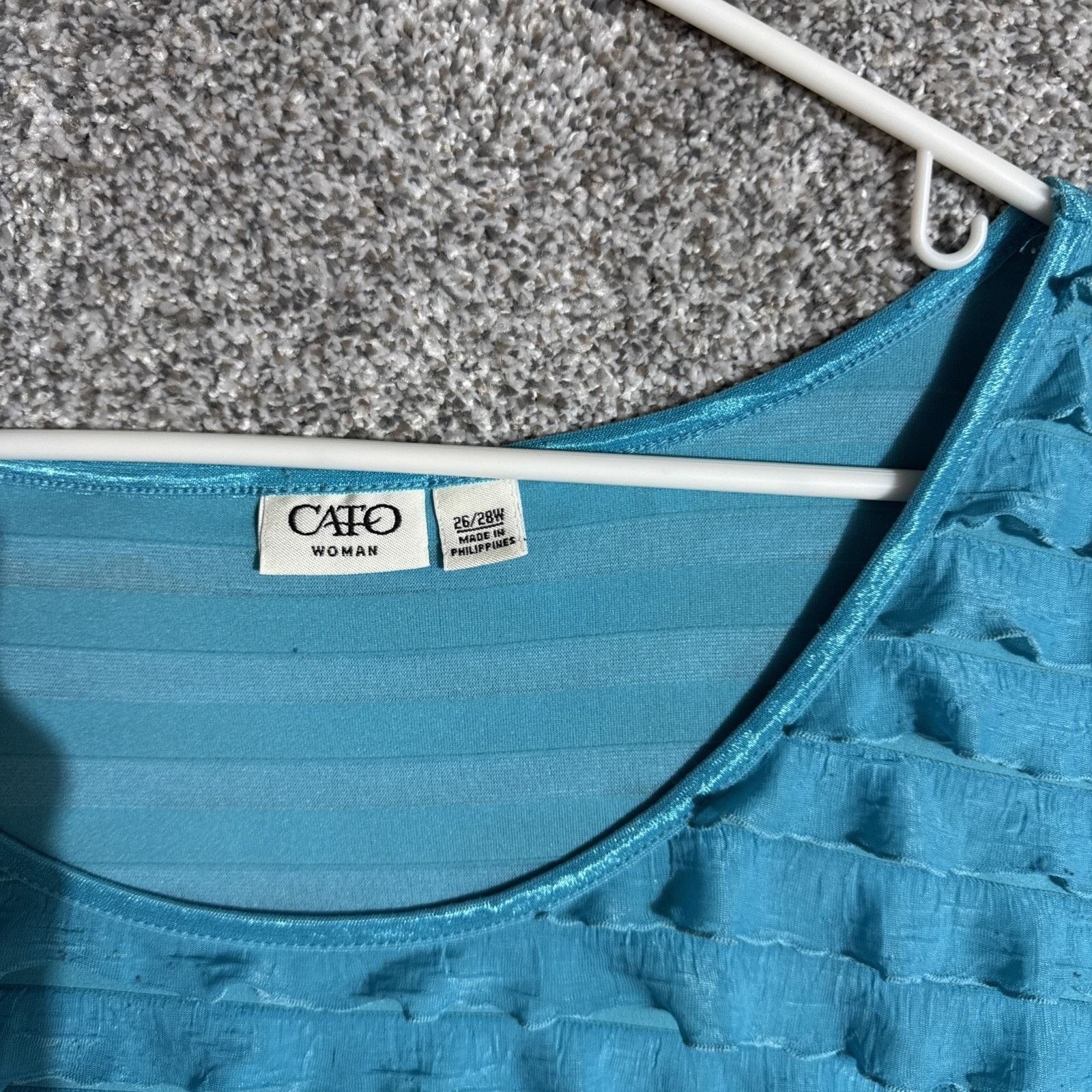 Other Cato Top Womens 26/28W Plus Textured Sheer Overlay Layered Size 4XL / US 24-26 - 4 Thumbnail