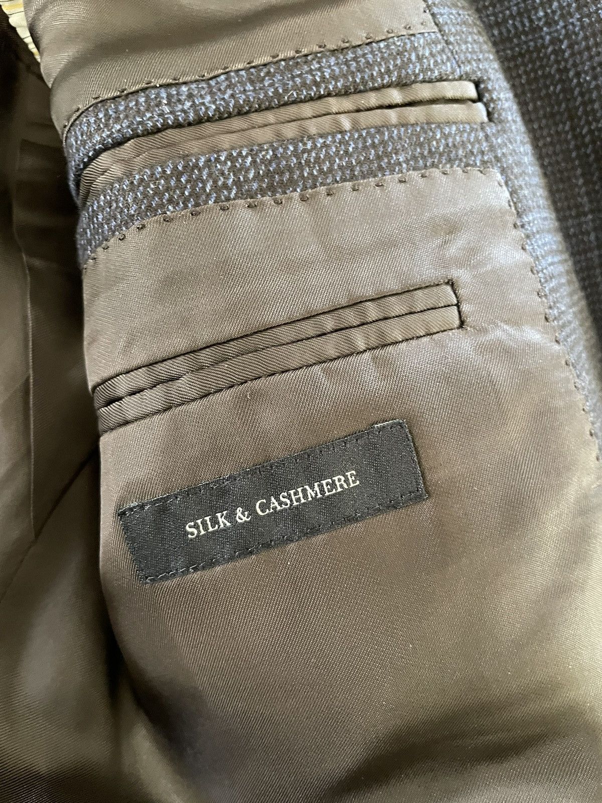 Ermenegildo Zegna Subtle Windowpane Check Silk & Cashmere Jacket Size 48R - 9 Thumbnail