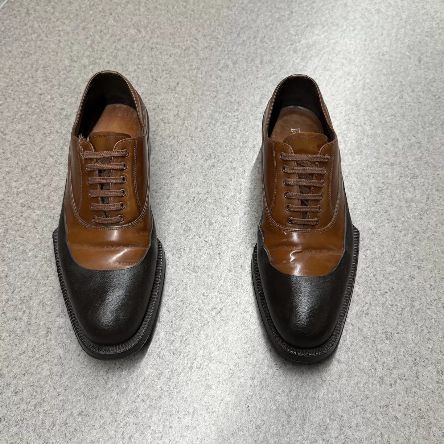 Prada Prada 2E Runway Black & Brown Leather Shoes US 8.5 Size US 8.5 / EU 41-42 - 8 Thumbnail