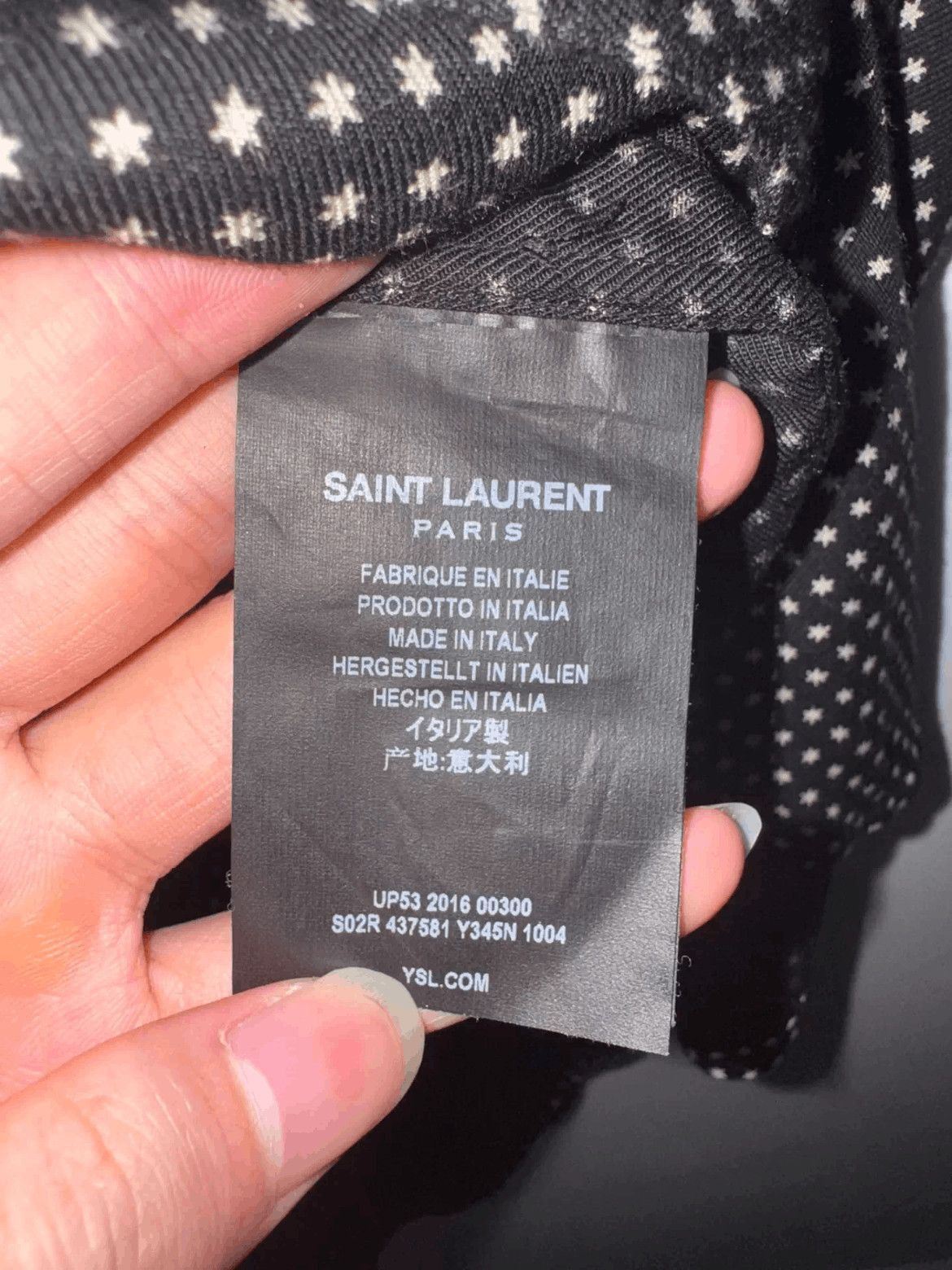 Saint Laurent Paris Sz 37 Saint Laurent Paris by Hedi 16AW Star Shirt-2508 Size US S / EU 44-46 / 1 - 7 Thumbnail
