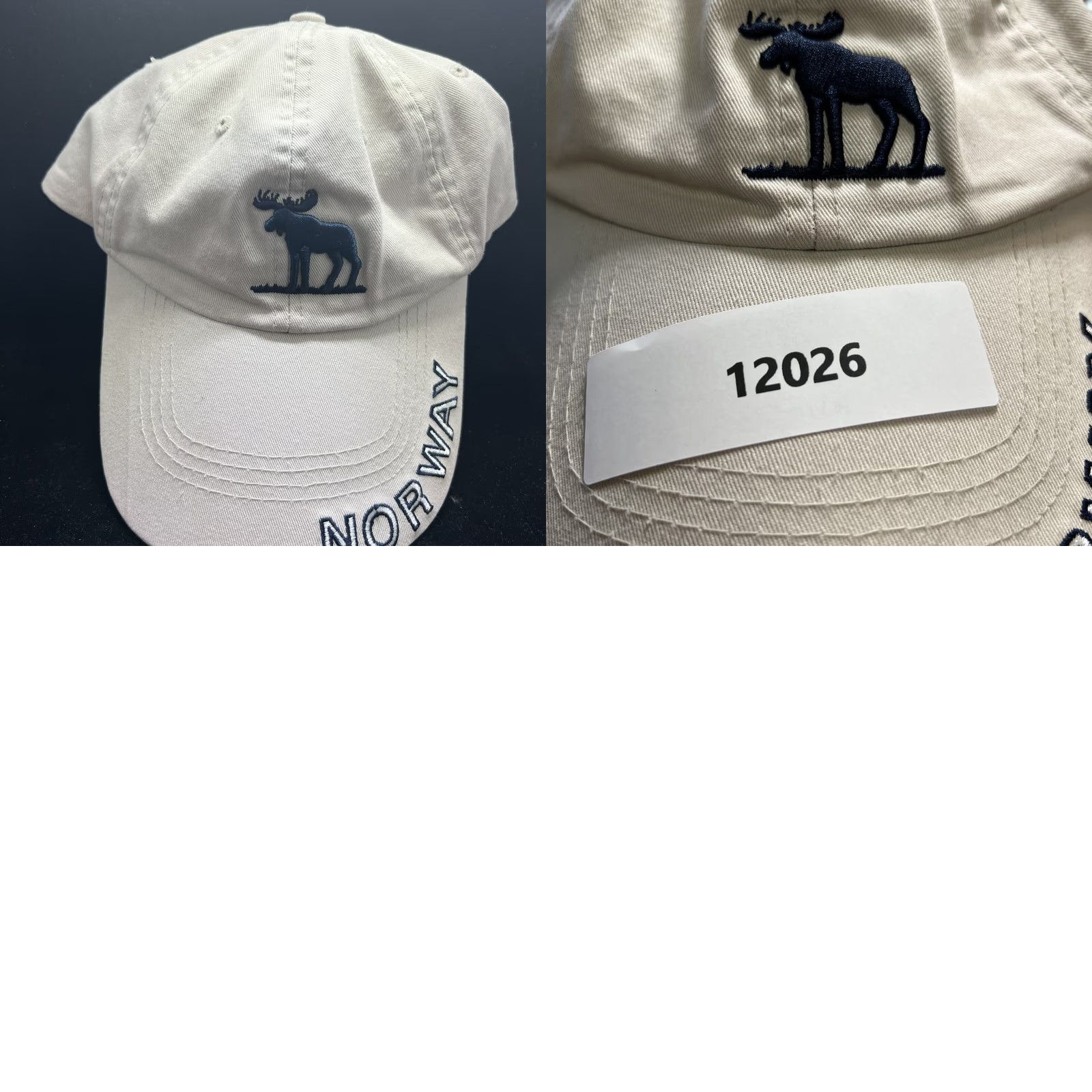 Vintage NORWAY MOOSE NORGE Embroidered Hat, Tan Blue Adjustable, CLEAN - Men Baseball Cap, Beige/Cotton, One Size Size ONE SIZE - 8 Thumbnail