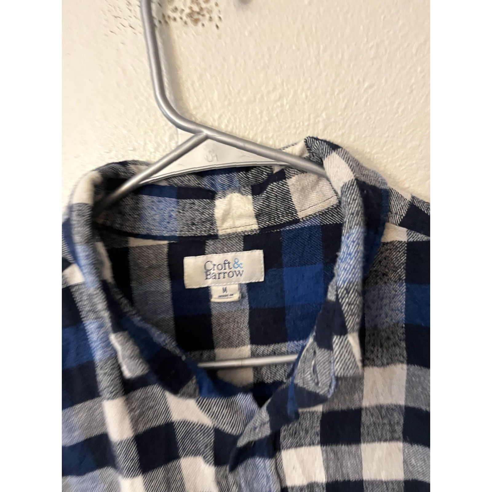 Croft & Barrow Croft & Barrow Button-Up Shirt Men Size M Blue White Plaid Check Flannel Casual Everyday Size US M / EU 48-50 / 2 - 2 Thumbnail