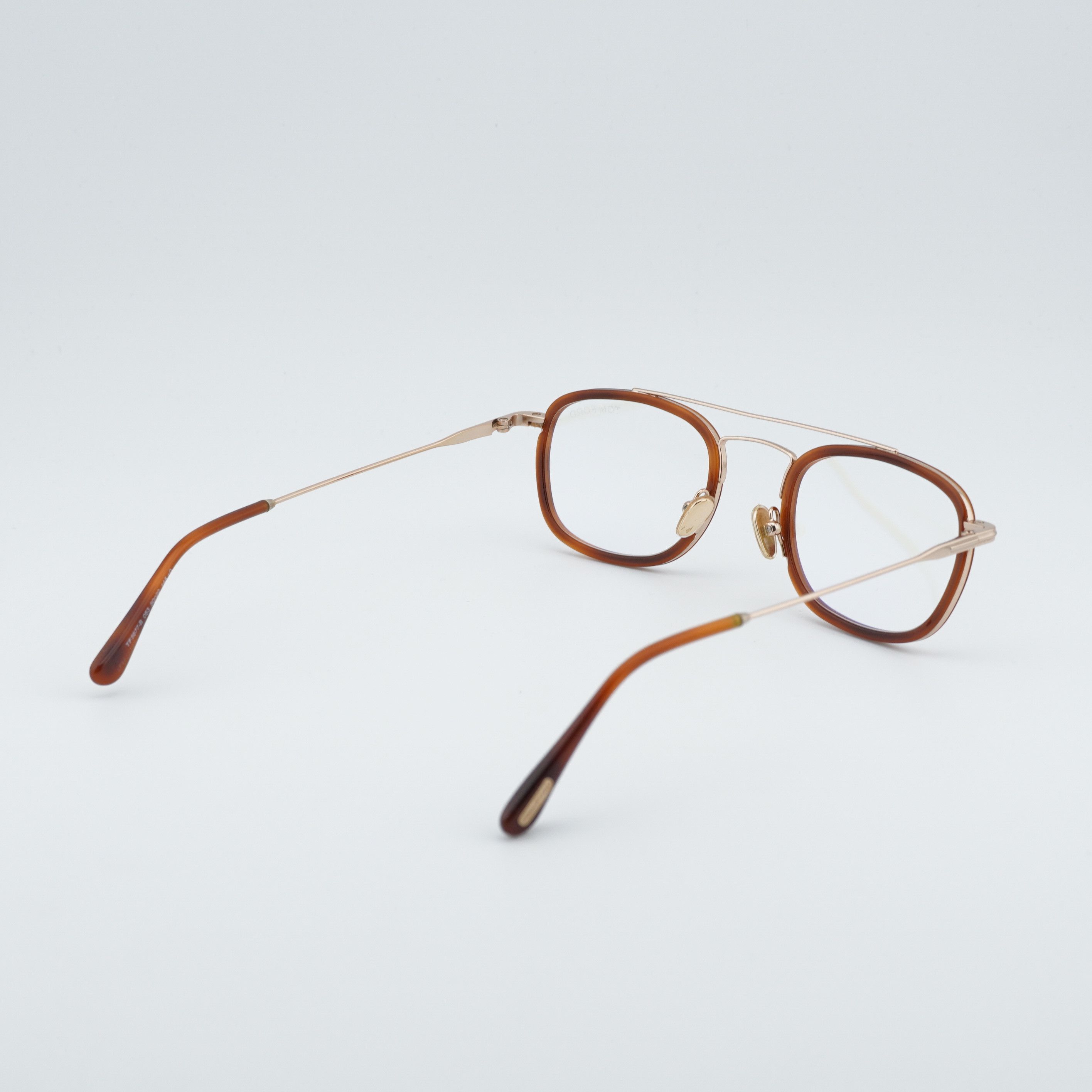 Tom Ford Tom Ford FT5677-B 053 Eyeglasses Havana/Gold 50mm Square Size ONE SIZE - 4 Thumbnail