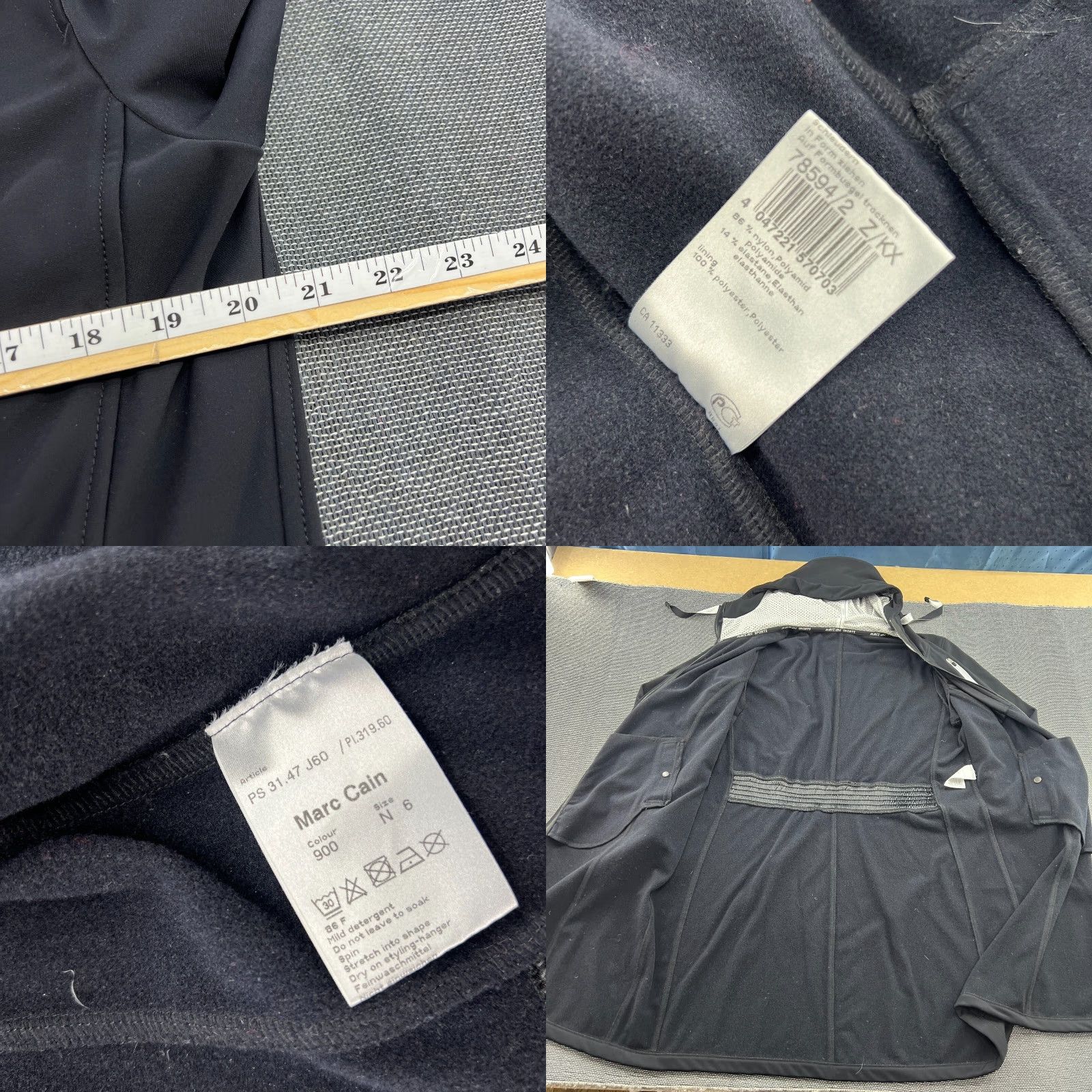 Marcs MARC CAIN Sports Womens Jacket Size 6 Black Hooded Waterproof Track Rain Jacket Size M / US 6-8 / IT 42-44 - 8 Thumbnail