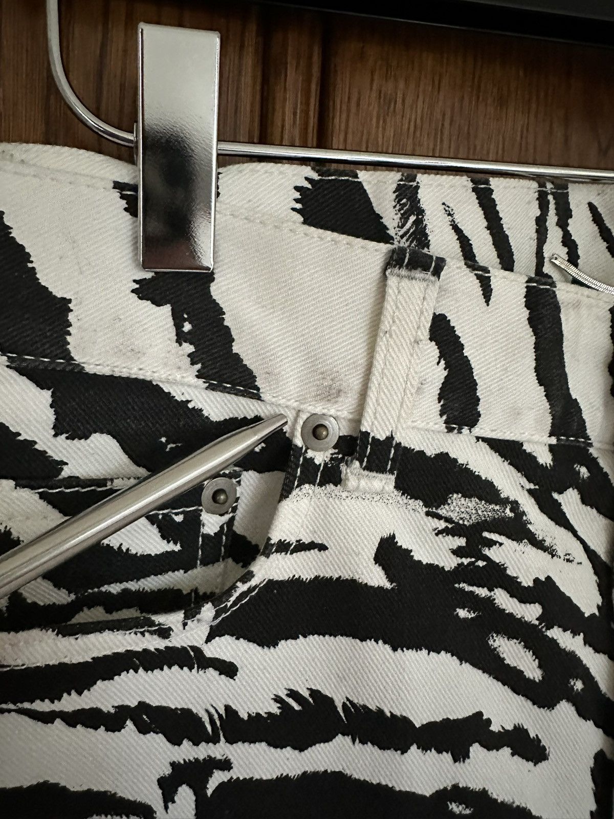 Saint Laurent Paris Grail SS14 Saint Laurent zebra denim jeans Hedi 31 D02 Size US 31 - 25 Thumbnail