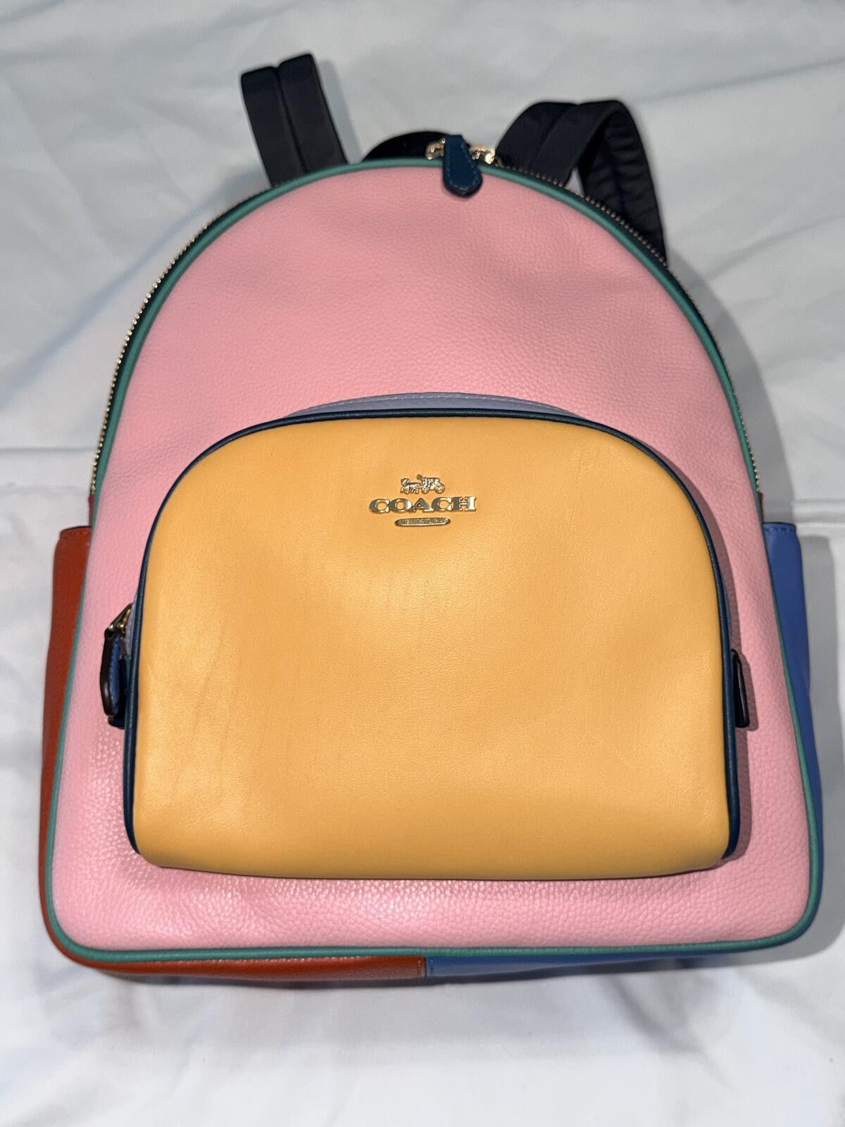 Coach Coach Court Backpack In Colorblock Gold/Powder-Pink-Multi Size ONE SIZE - 1 Thumbnail