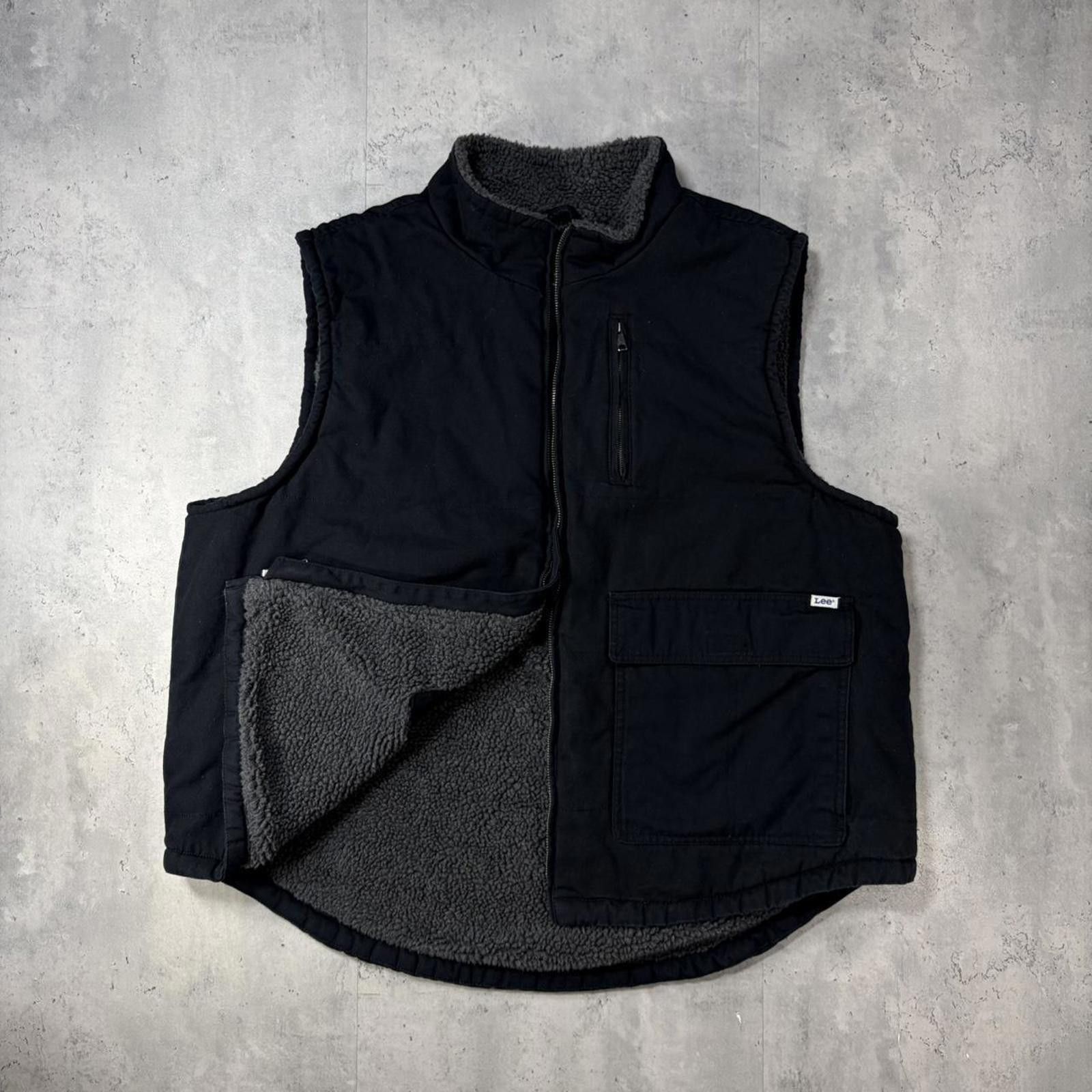 Lee Y2K Black Lee Sherpa Lined Workwear Vest Size US XXL / EU 58 / 5 - 1 Thumbnail
