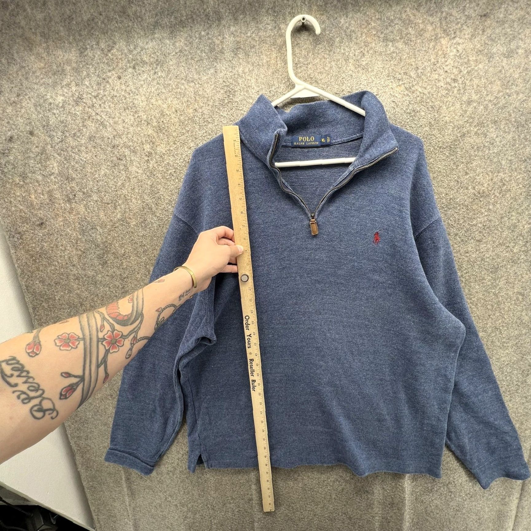 Polo Ralph Lauren Polo Ralph Lauren Sweater Mens XL Blue 1/4 Zip Mock Neck Pullover Pony Size US XL / EU 56 / 4 - 4 Thumbnail
