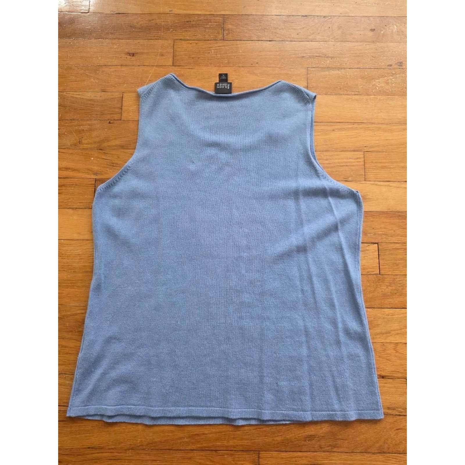Eileen Fisher Eileen Fisher Sleeveless Silk Cashmere Blue Pet L A001079 Size L / US 10 / IT 46 - 2 Thumbnail