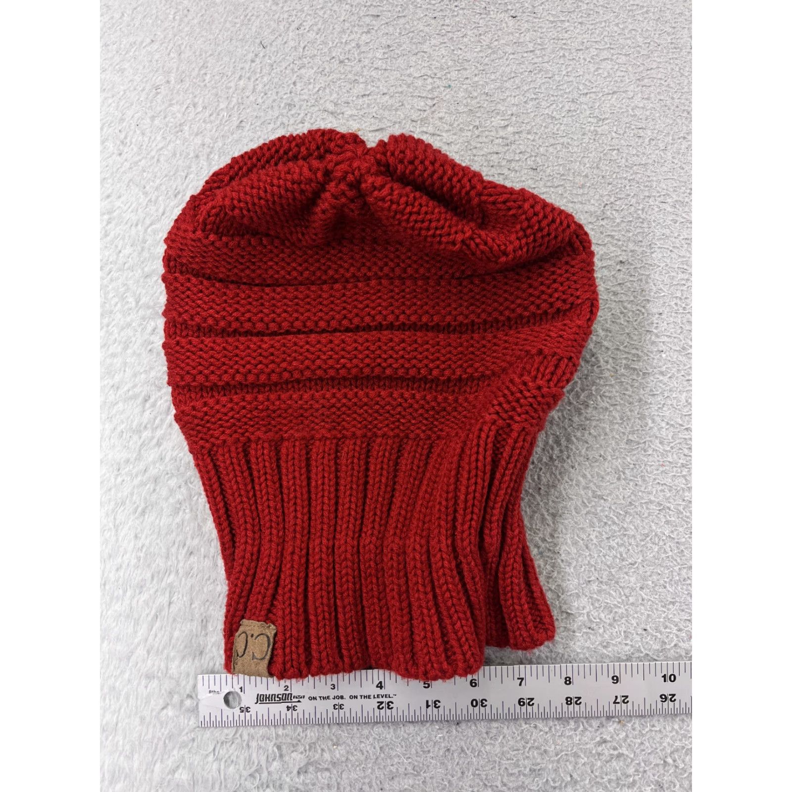Vintage C.C Exclusive Beanie Womens One Size Red Knit 100% Acrylic Winter Ski Size ONE SIZE - 4 Thumbnail