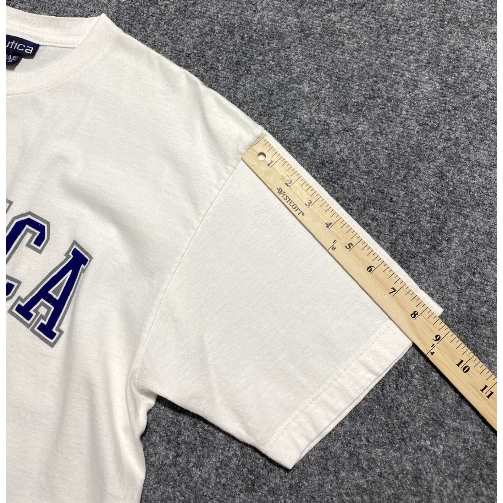 Nautica VINTAGE Nautica Shirt Mens M White Athletic Club Est 1983 Graphic Spell Out USA Size US M / EU 48-50 / 2 - 7 Thumbnail