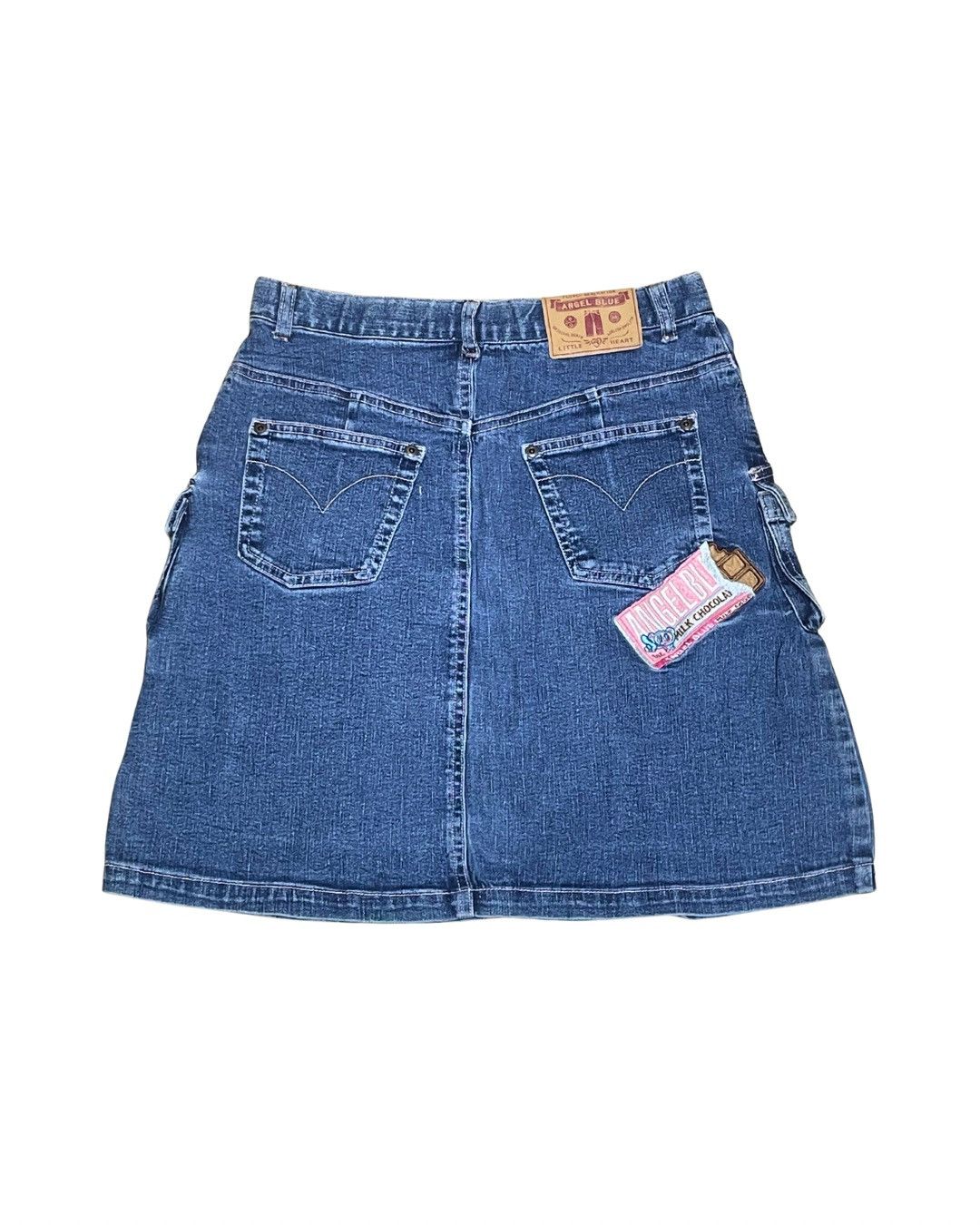 Angel Blue Angel Blue Denim Mini Skirt Nakamura-kun Pink Bear Graphic Size 29" - 5 Thumbnail