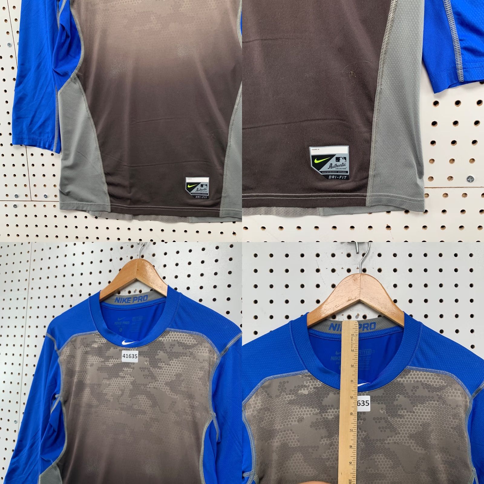 Nike Nike Pro Baseball Shirt Men Small Gray Blue Active Performance Compression Size US S / EU 44-46 / 1 - 8 Thumbnail
