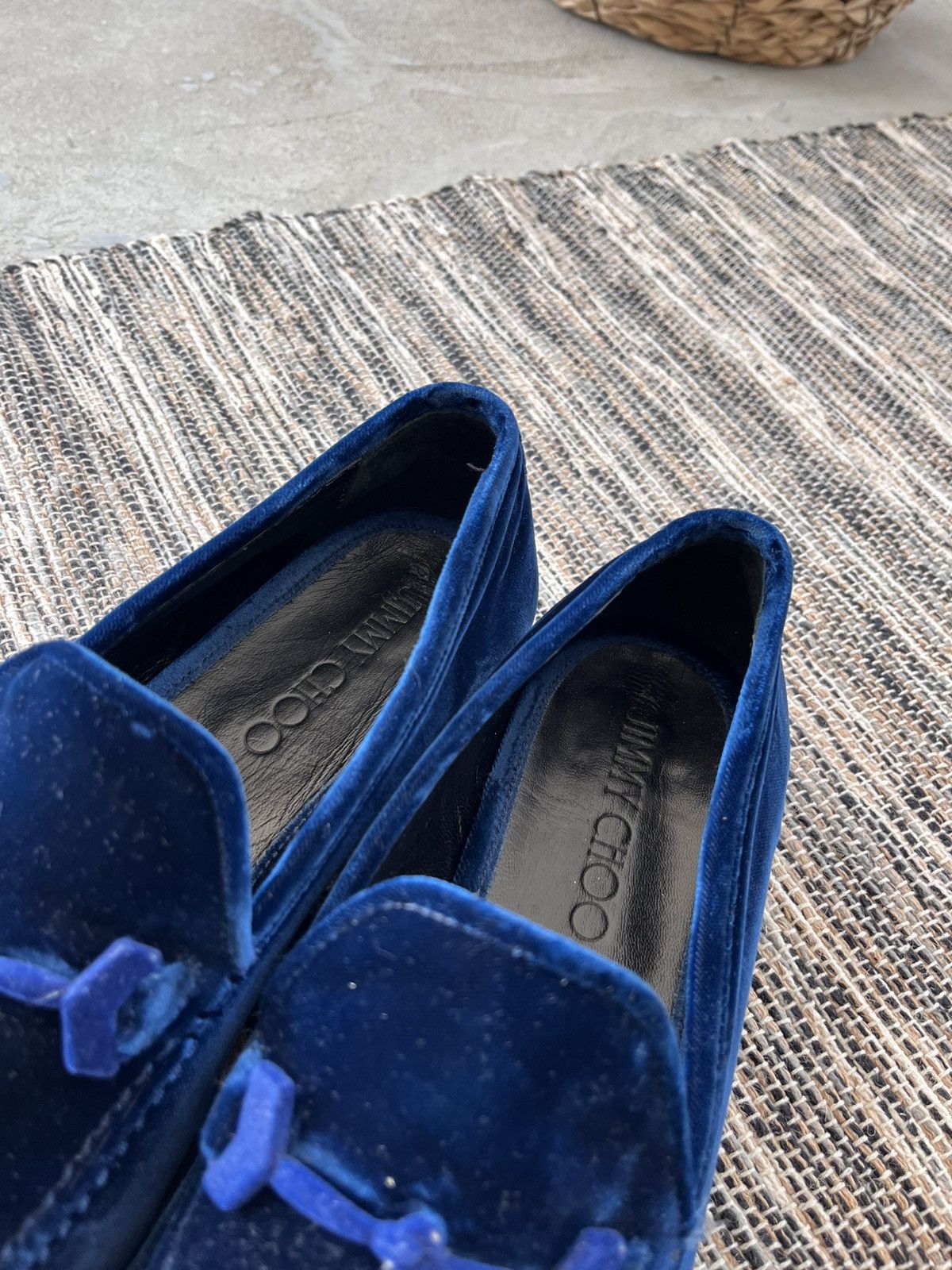 Jimmy Choo Jimmy Choo Loafers Slip-ons Velvet Blue Luxury Y2K Designer Size US 9 / EU 42 - 12 Thumbnail