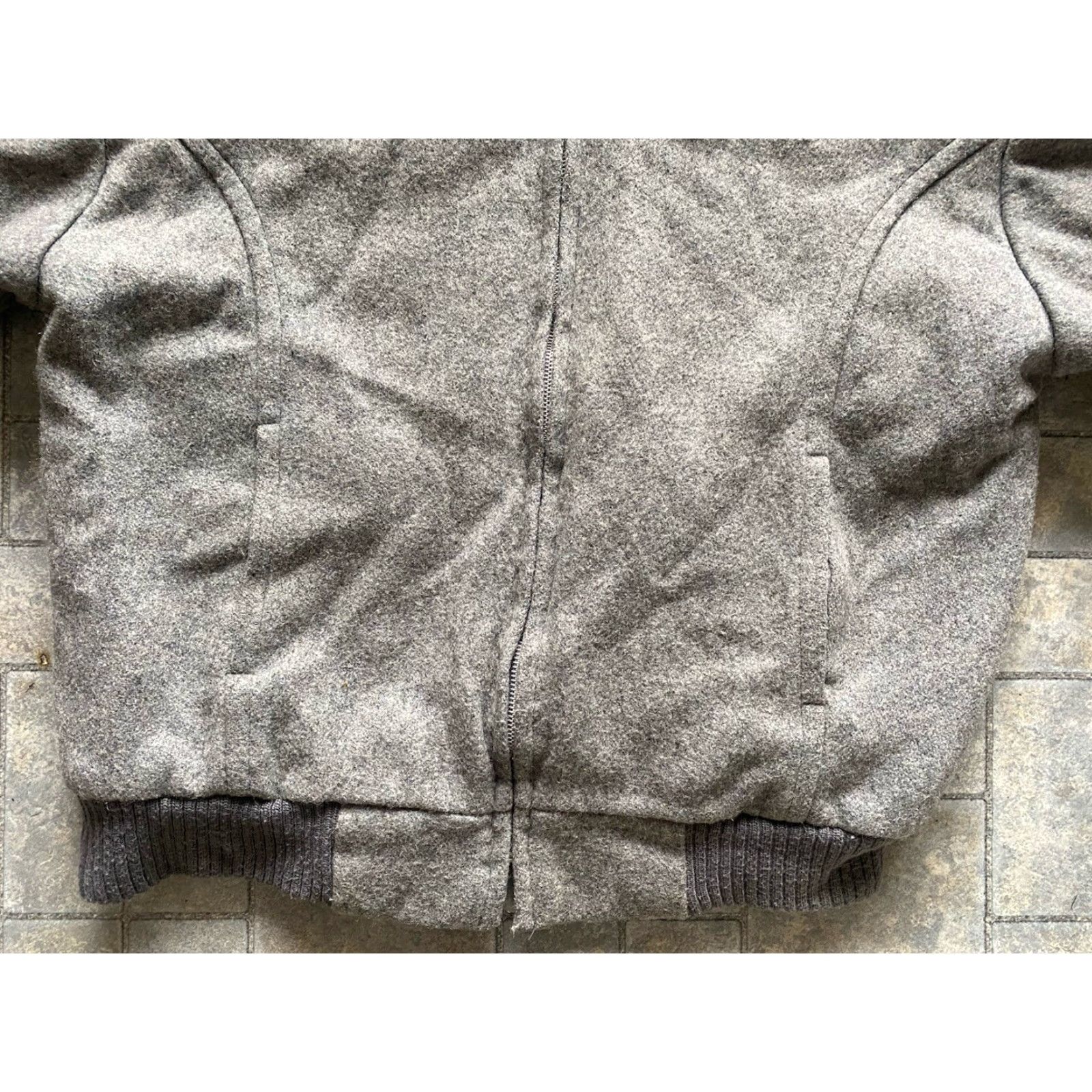 Vintage VINTAGE Manhattan MENS LG Gray Wool Bomber Jacket Coat USA Made Coat Size US L / EU 52-54 / 3 - 4 Thumbnail
