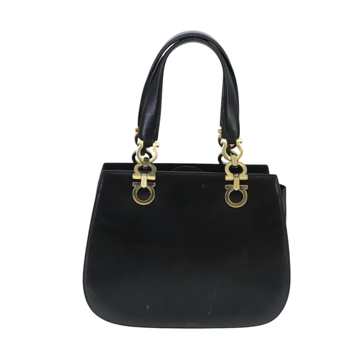Gancini Black Leather Handbag (Pre-Owned)