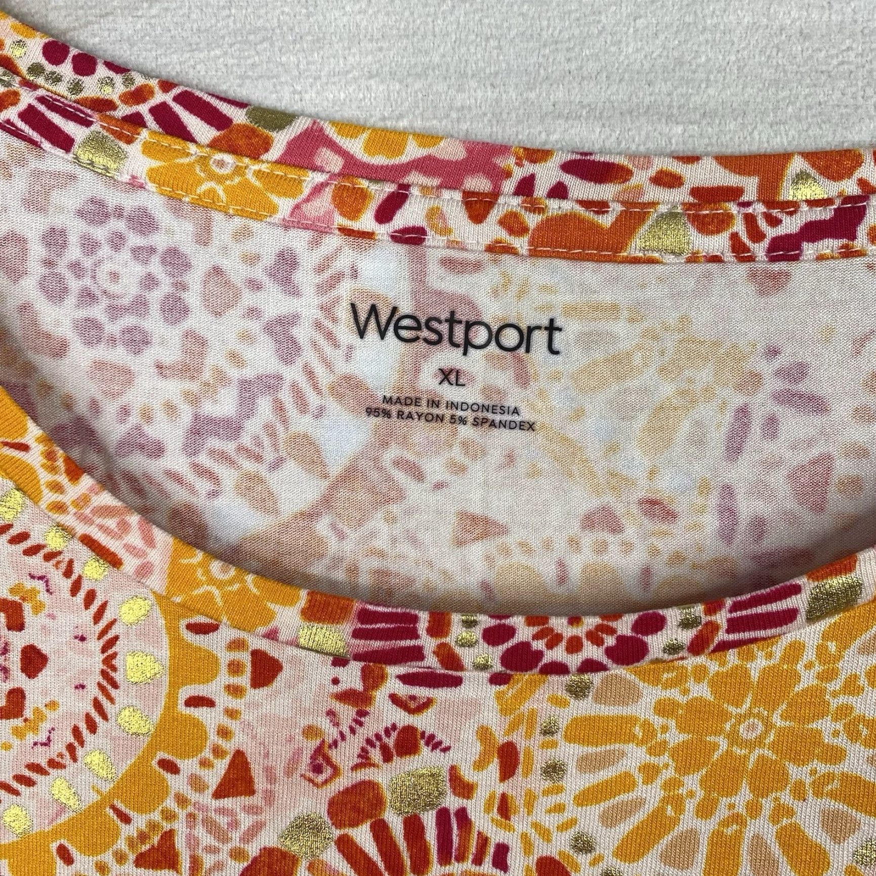 Pinko Westport Womens XL Tee Shirt Pink Ombre Floral Dolman Sleeve Boxy Artsy Size XL / US 12-14 / IT 48-50 - 3 Thumbnail