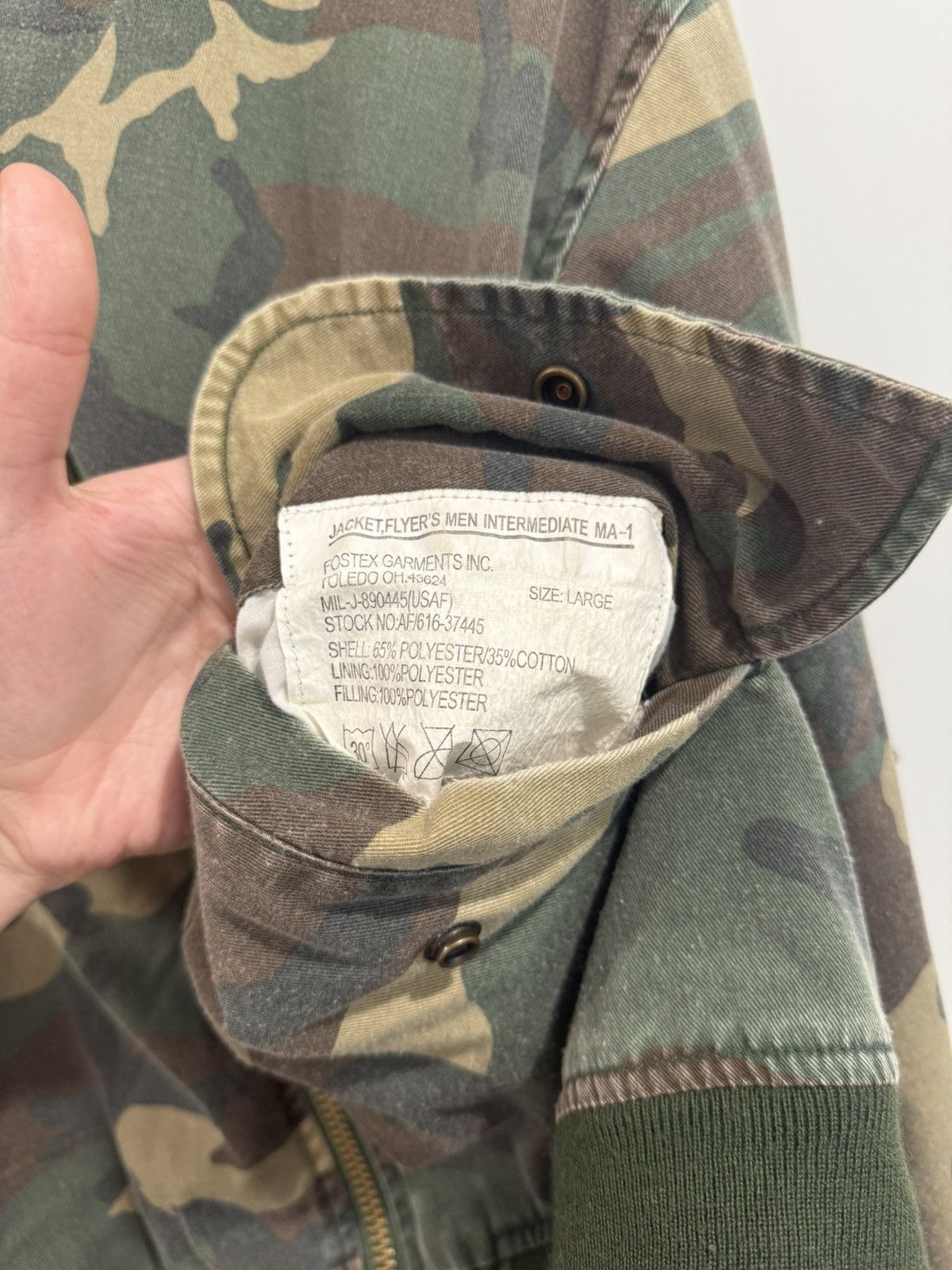 Fostex Garments Washed Green Bomber - Raf Simons Blank