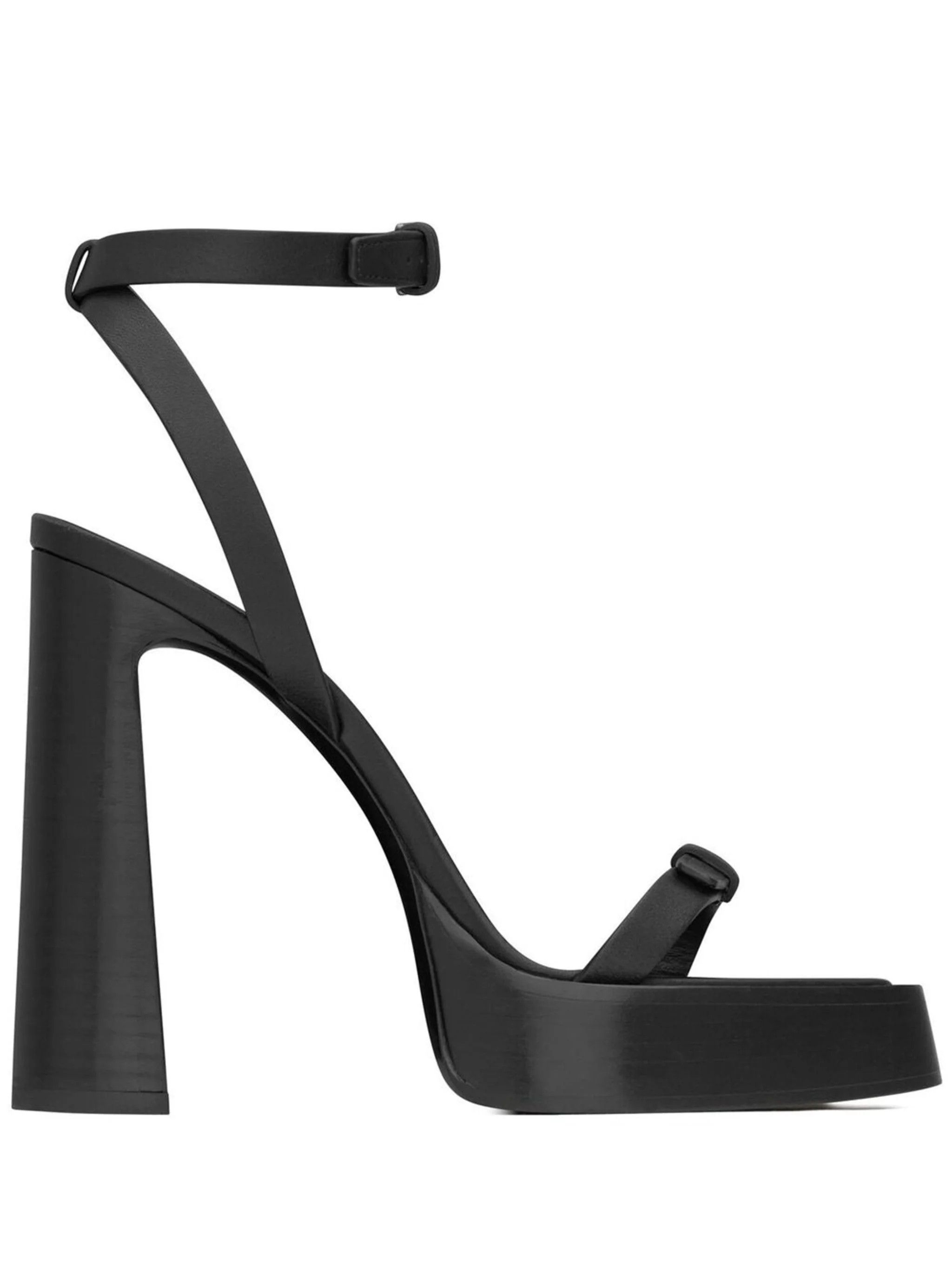 Saint Laurent Paris o1s1wg111024 Platz Platform Sandals Smooth Leather in Black Size US 7 / IT 37 - 1 Thumbnail
