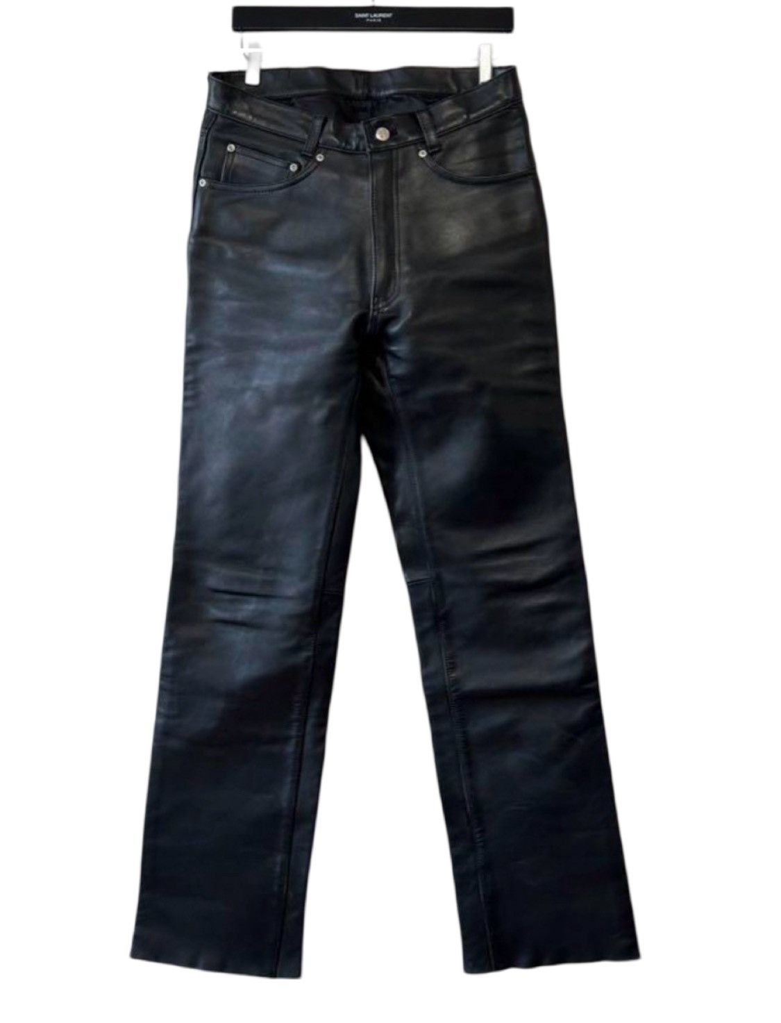 image of Kadoya Leather Pants W34 in Black, Men's