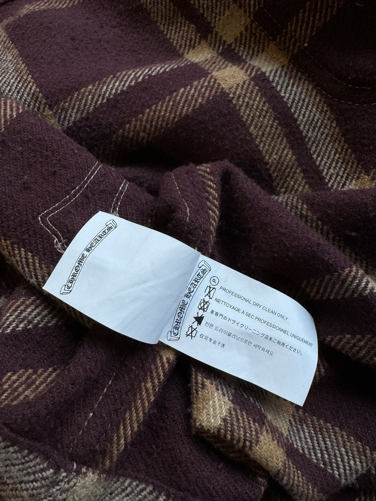 Chrome Hearts Chrome Hearts Burgundy Cross Patch 1/1 Long Sleeve Flannel Size US L / EU 52-54 / 3 - 6 Thumbnail