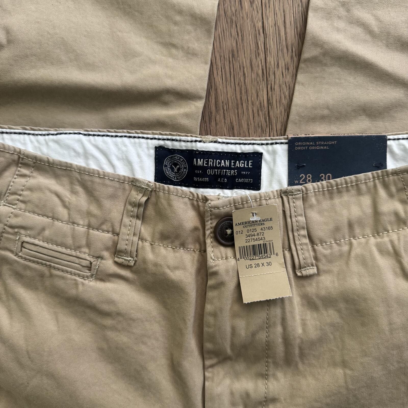 American Eagle Outfitters Men's NWT American Eagle Straight Khaki Pants Size 28x30 Size US 28 / EU 44 - 4 Thumbnail